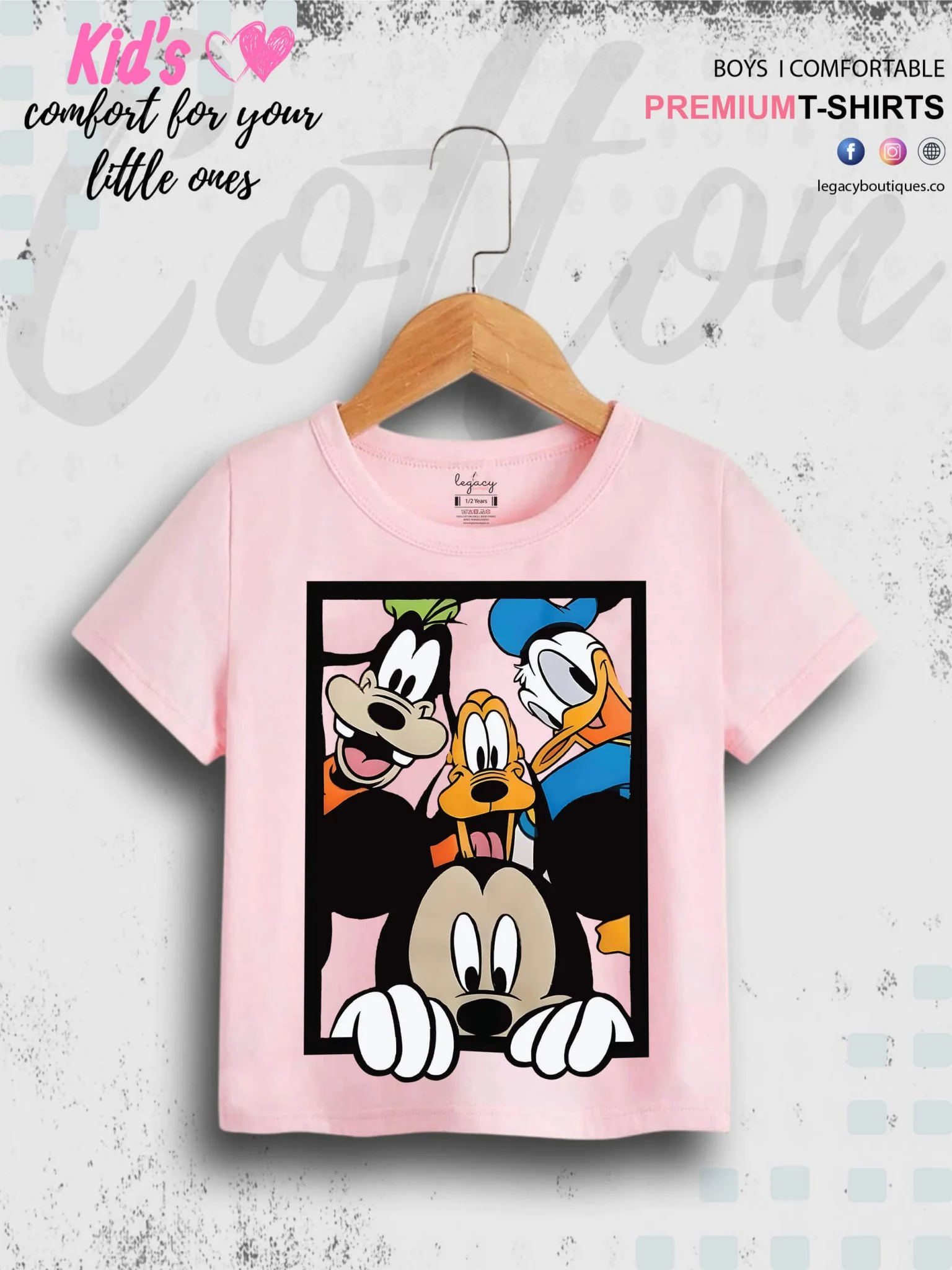 Disney Mickeys Team Printed 1 To 11 Year Baby Boys Summer Time T-Shirt In Lowest Price Only In BD