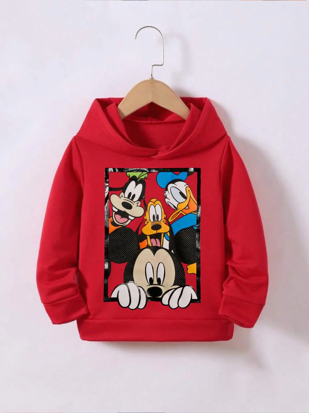 Disney Mickeys Team Printed Kids Casual Cotton Hoodie In Dhaka