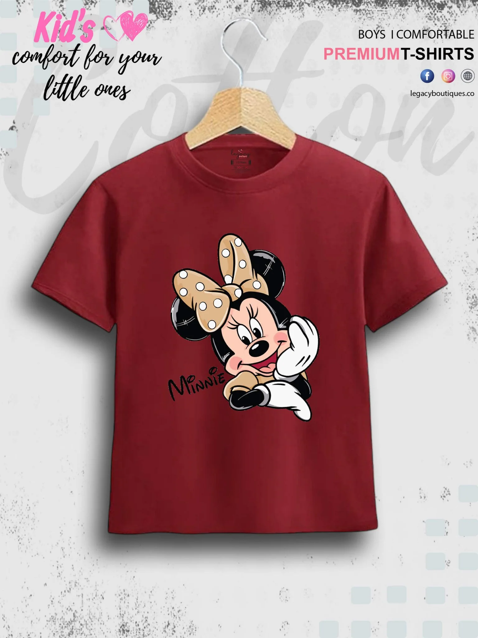 Disney Minni Face Printed 1 To 11 Year Baby Girls Summer Time T-Shirt In Lowest Price Only In BD - Image 4