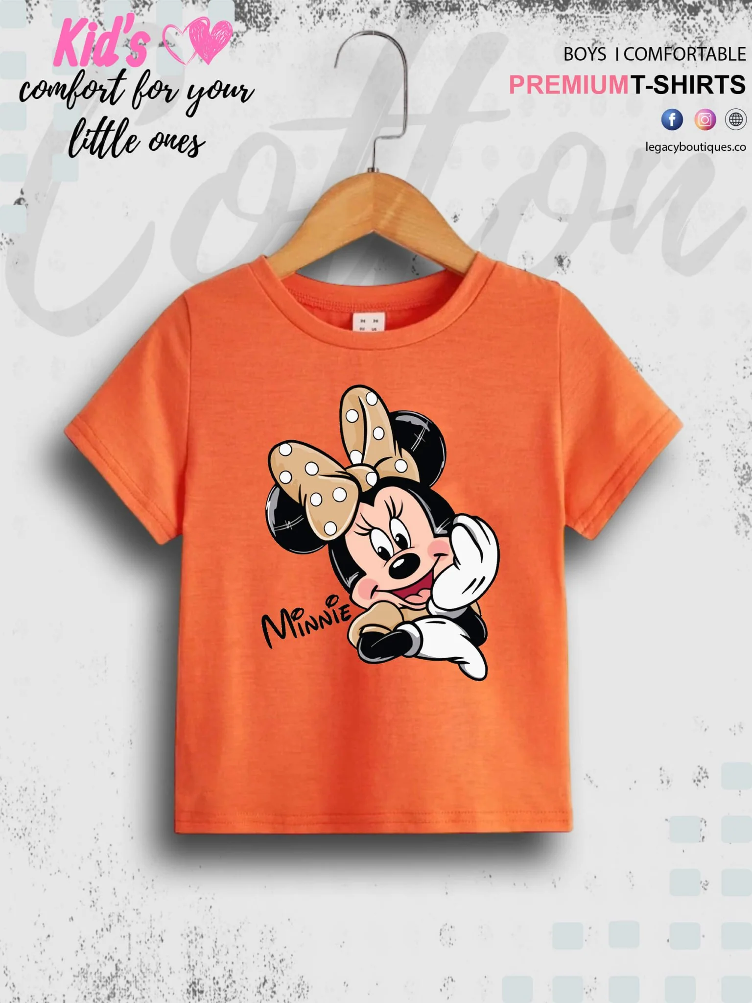 Disney Minni Face Printed 1 To 11 Year Baby Girls Summer Time T-Shirt In Lowest Price Only In BD - Image 6