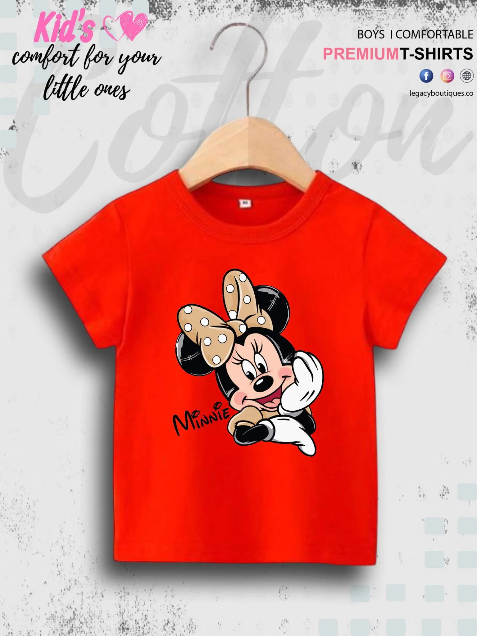 Disney Minni Face Printed 1 To 11 Year Baby Girls Summer Time T-Shirt In Lowest Price Only In BD - Image 7