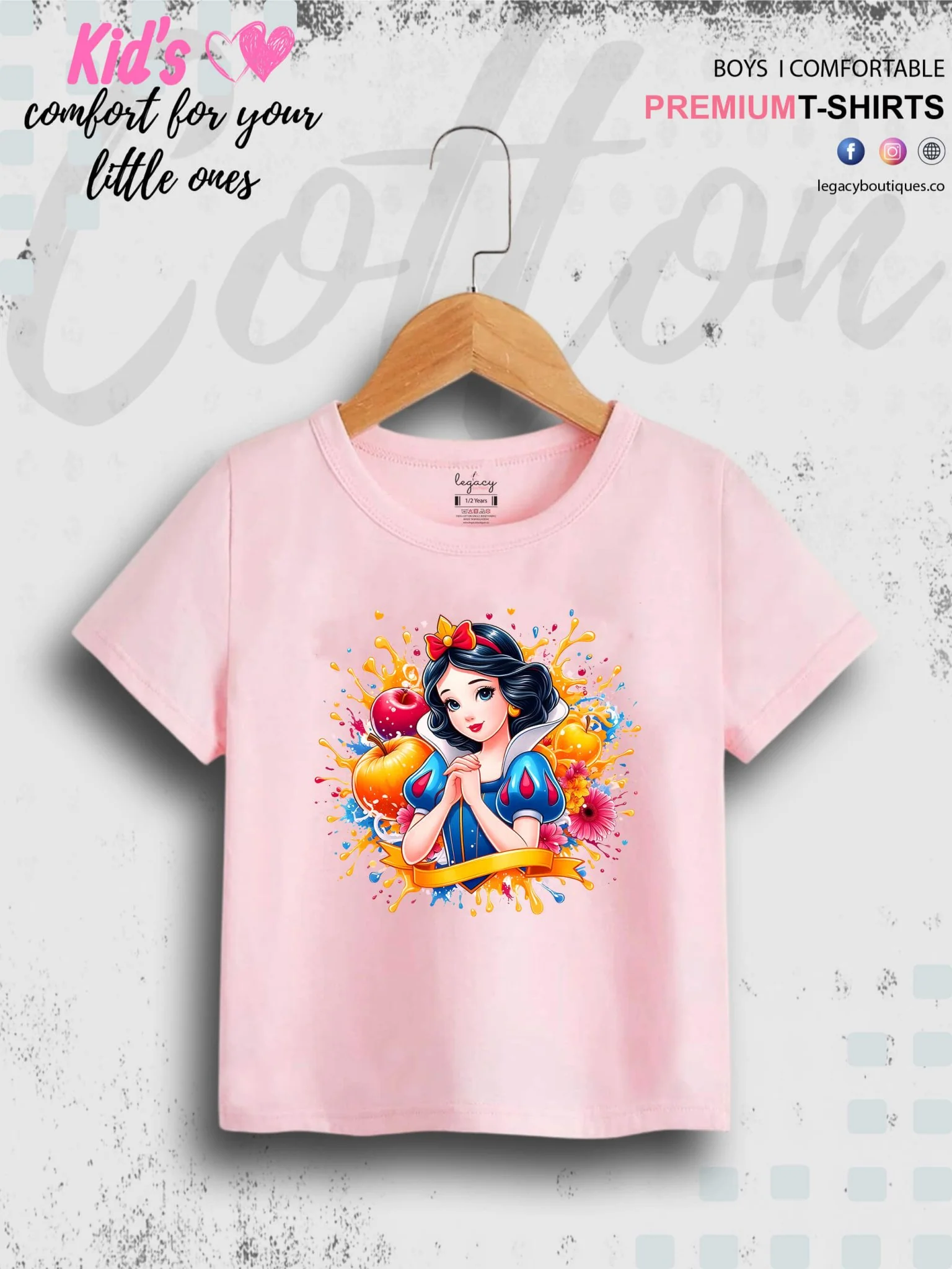Disney Princess Cinderella Printed Casual T-Shirt For Baby Girls In Lowest Price Only In Dhaka - Image 3