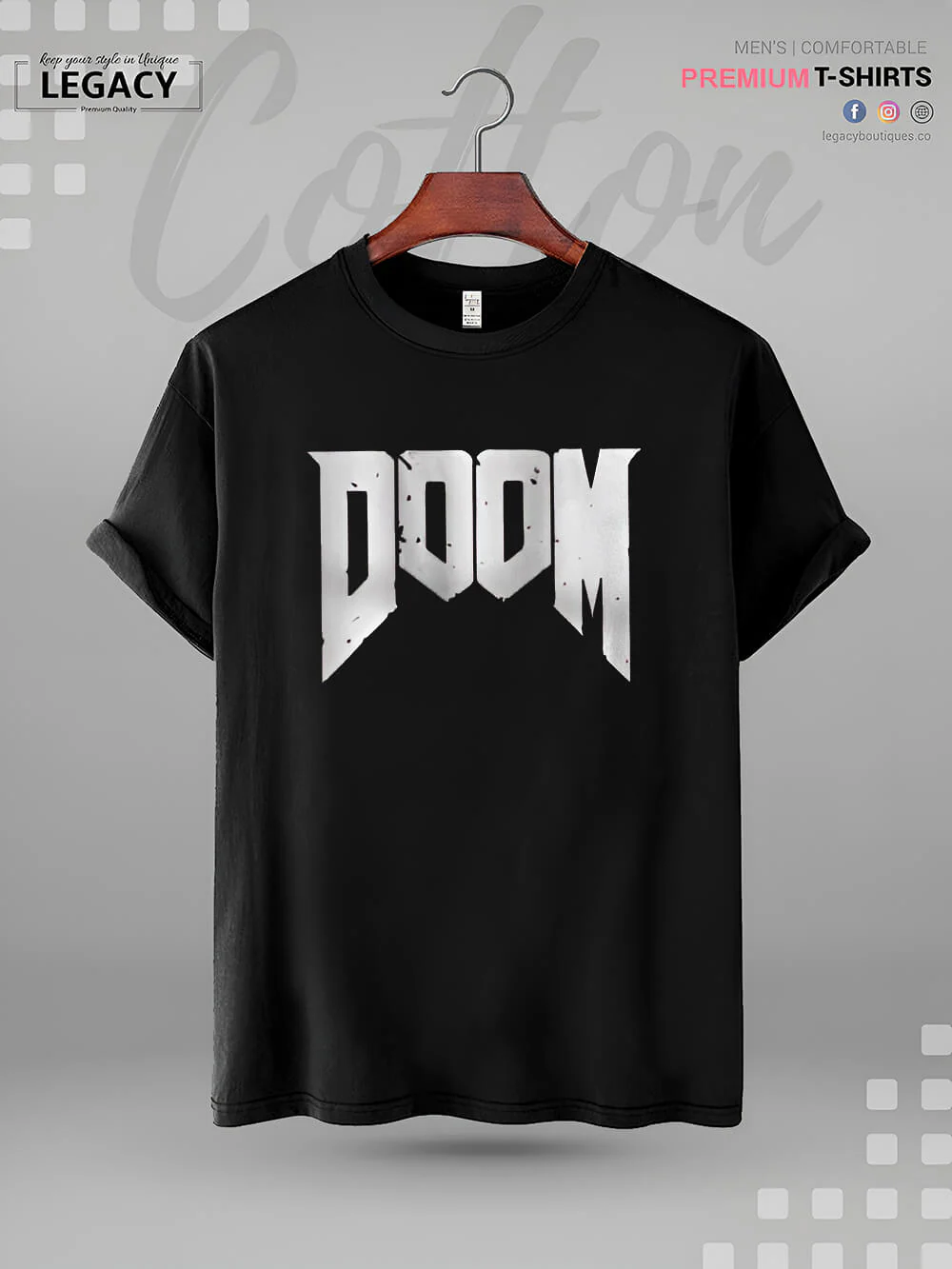 Doomguy Doom Character Name Printed Men's High Quality T-Shirt In Lowest Price - Image 2