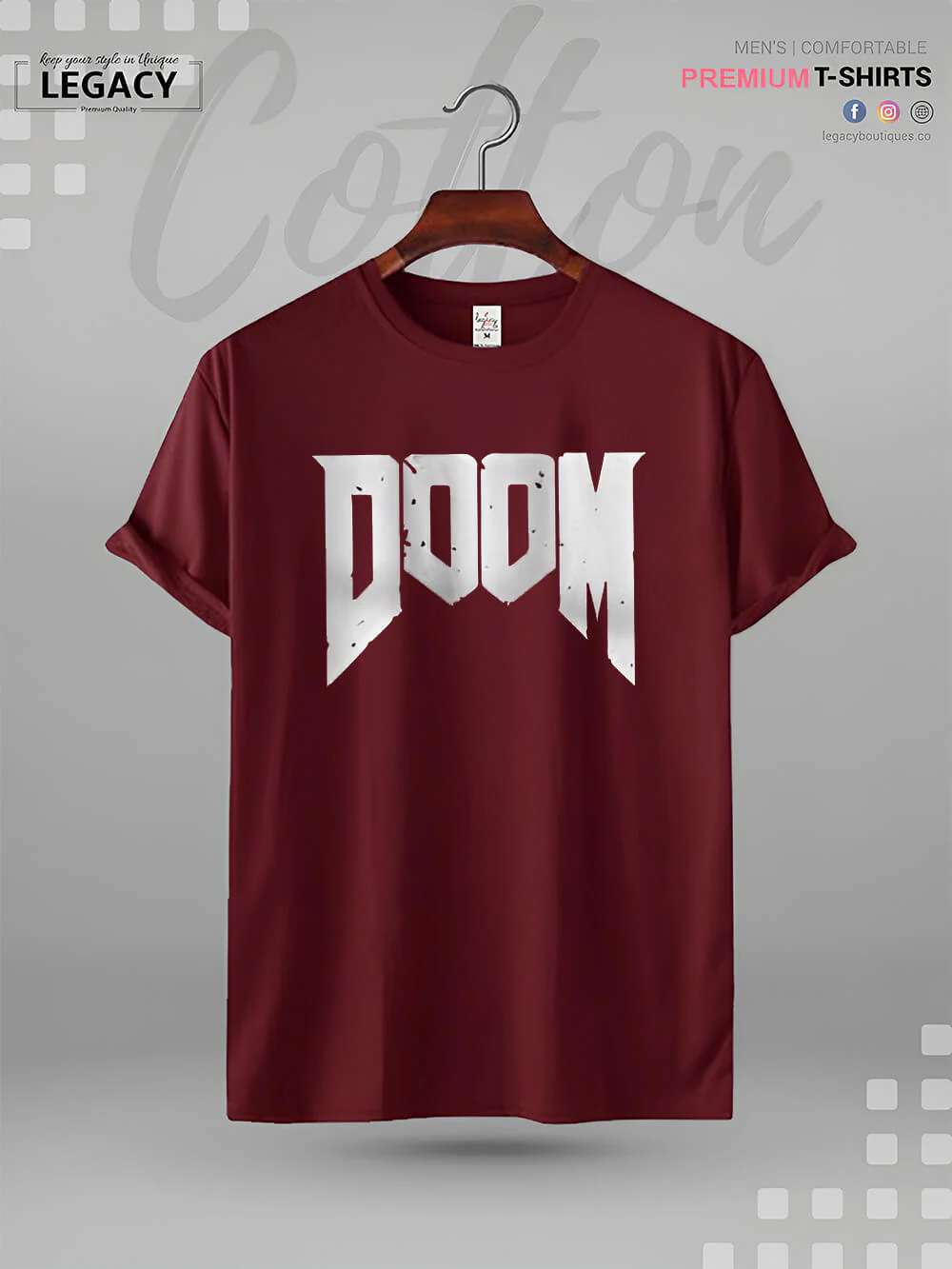 Doomguy Doom Character Name Printed Men's High Quality T-Shirt In Lowest Price - Image 3