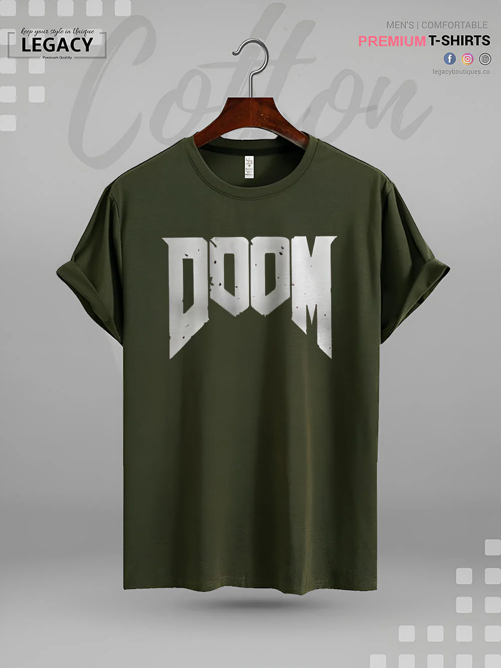 Doomguy Doom Character Name Printed Men's High Quality T-Shirt In Lowest Price - Image 4