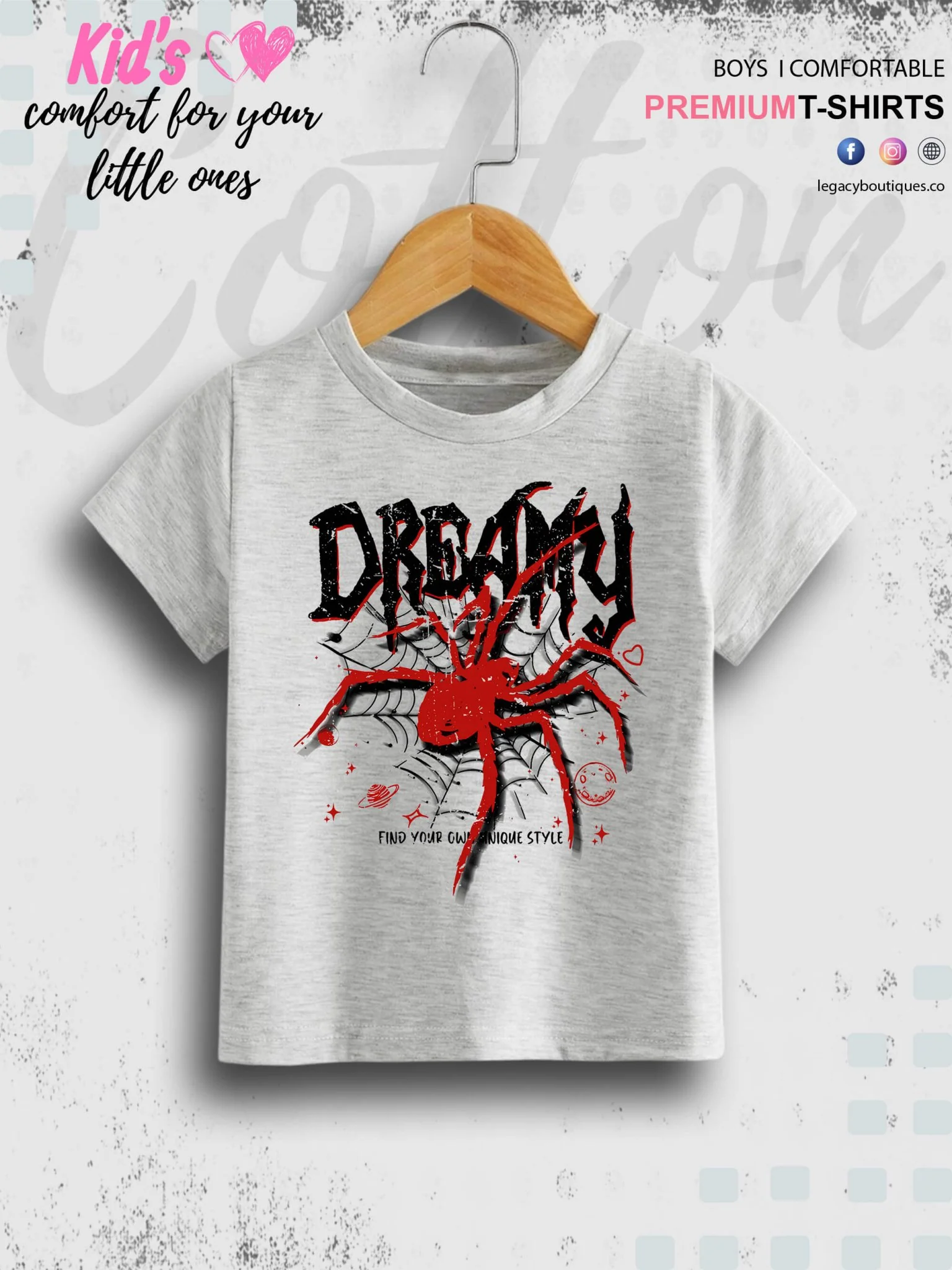 Dreamy Spider Print 1 To 11 Year Kids Boys Summer Time T-Shirt In Lowest Price Only In Dhaka - Image 3