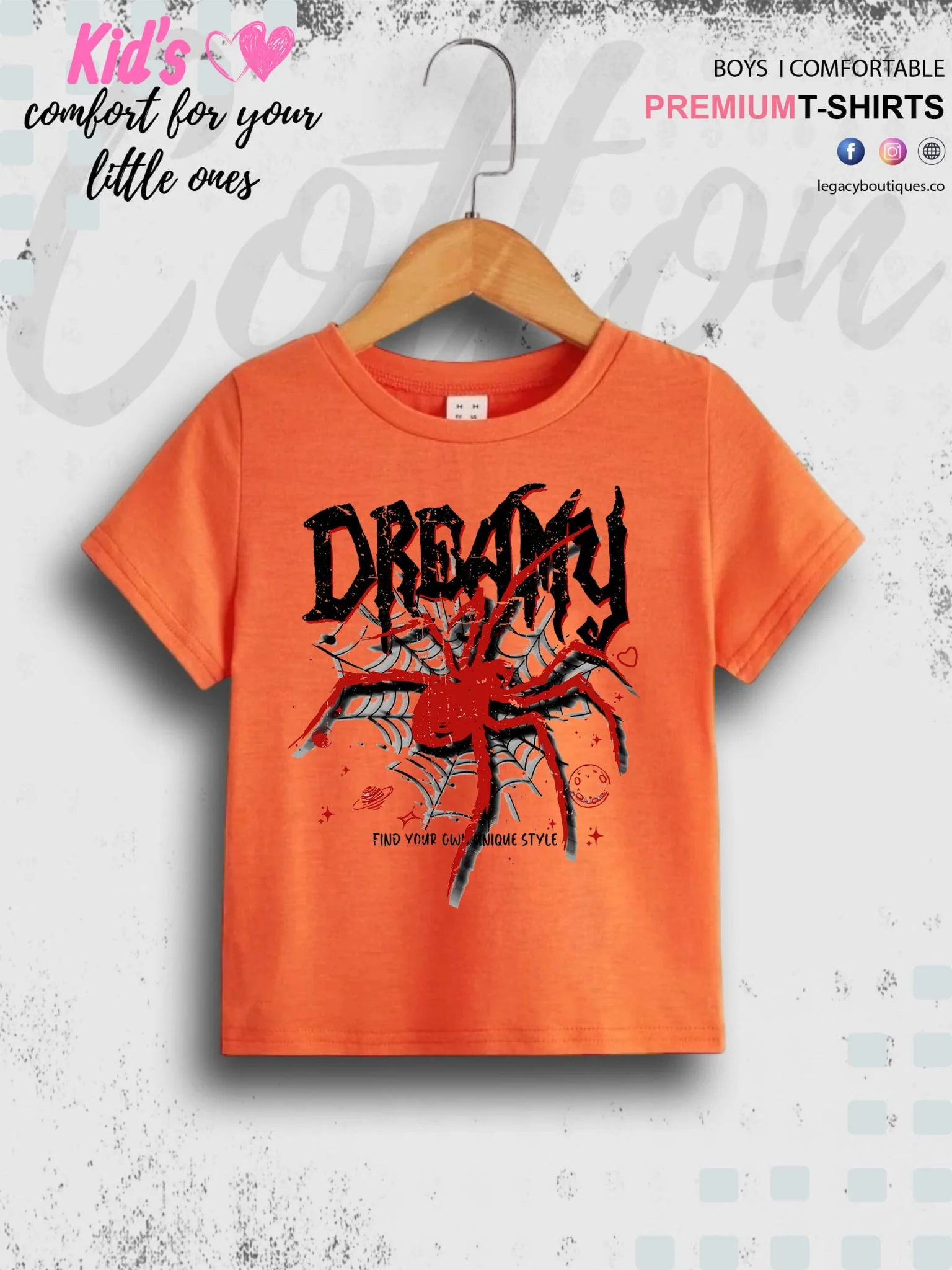 Dreamy Spider Print 1 To 11 Year Kids Boys Summer Time T-Shirt In Lowest Price Only In Dhaka - Image 4