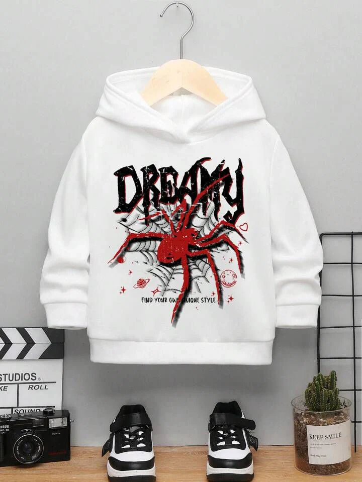 Dreamy Spider Printed Boys and Girls Baby Cotton Hoodie