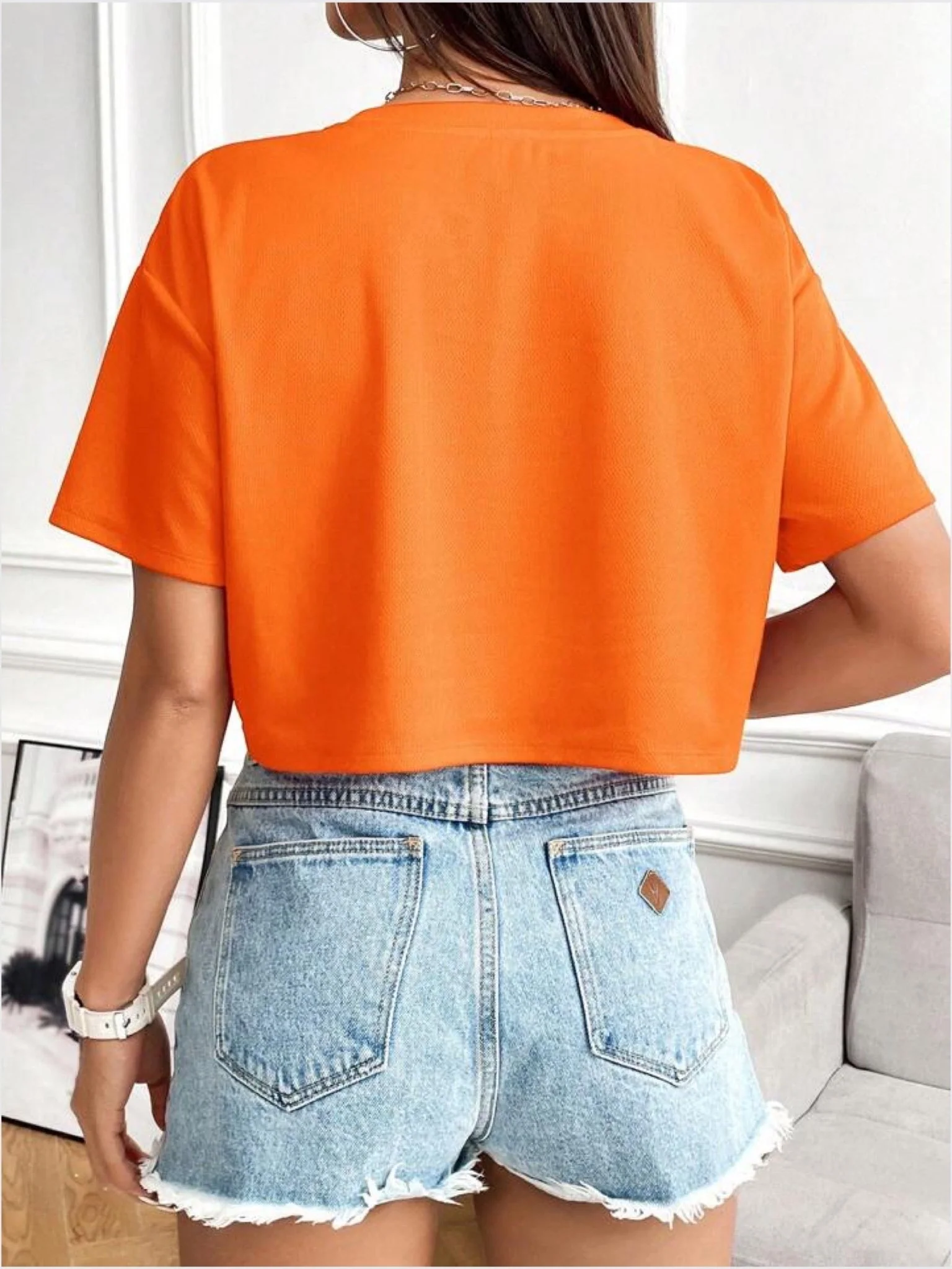 drop shoulder crop tops Los Angeles 23 print - Image 9