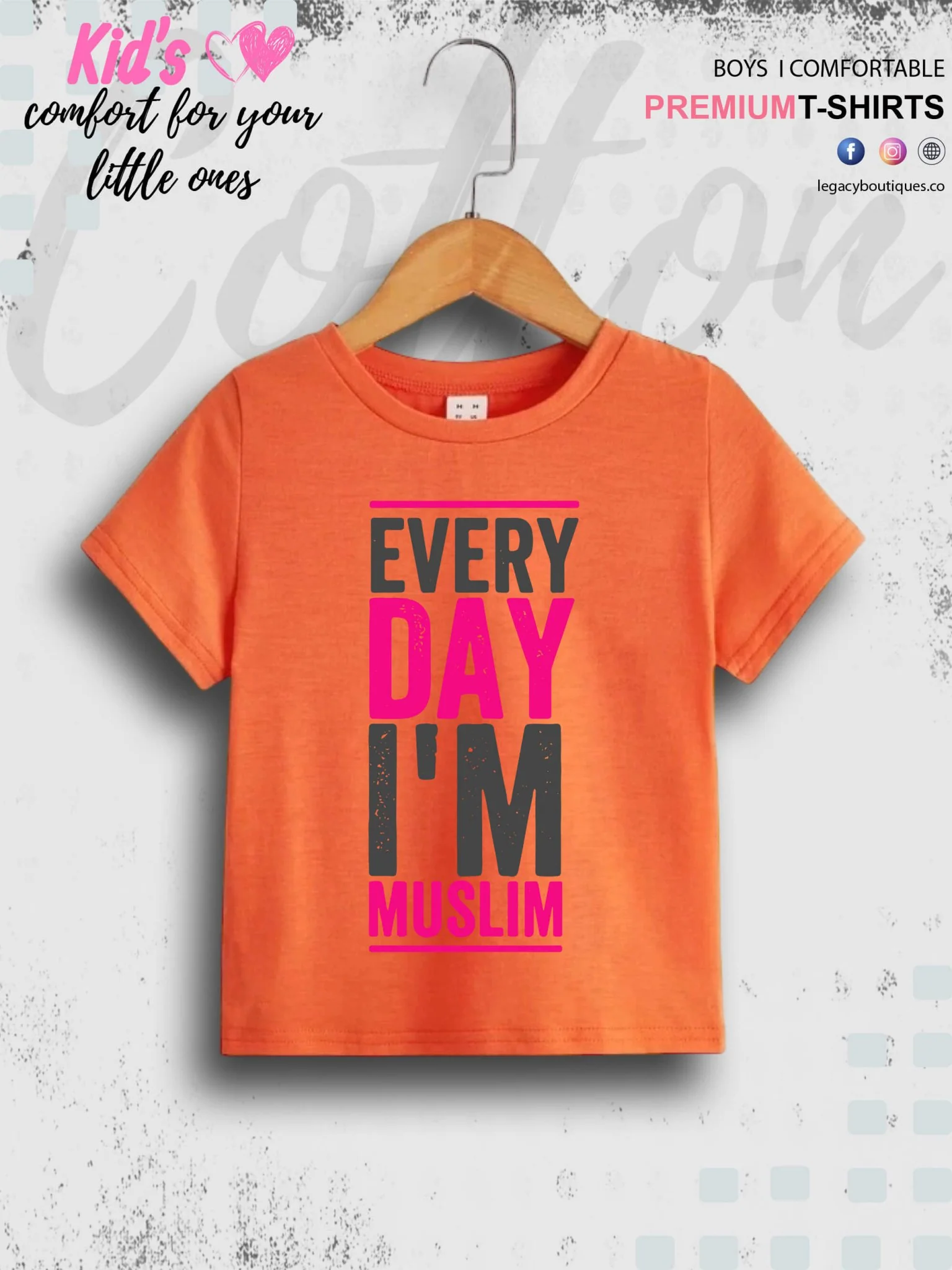 Every Day I Am Muslim Printed 1 To 11 Years Baby Girls Islamic T-Shirt In Lowest Price Only In BD - Image 5
