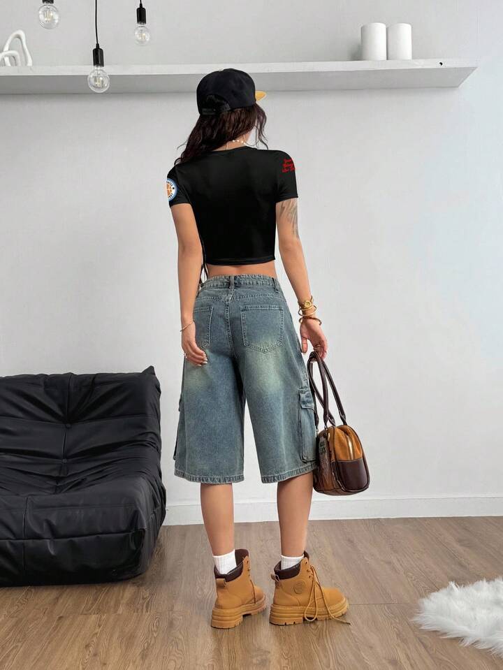 EZwear Casual Sports Printed Crop Top - Image 2