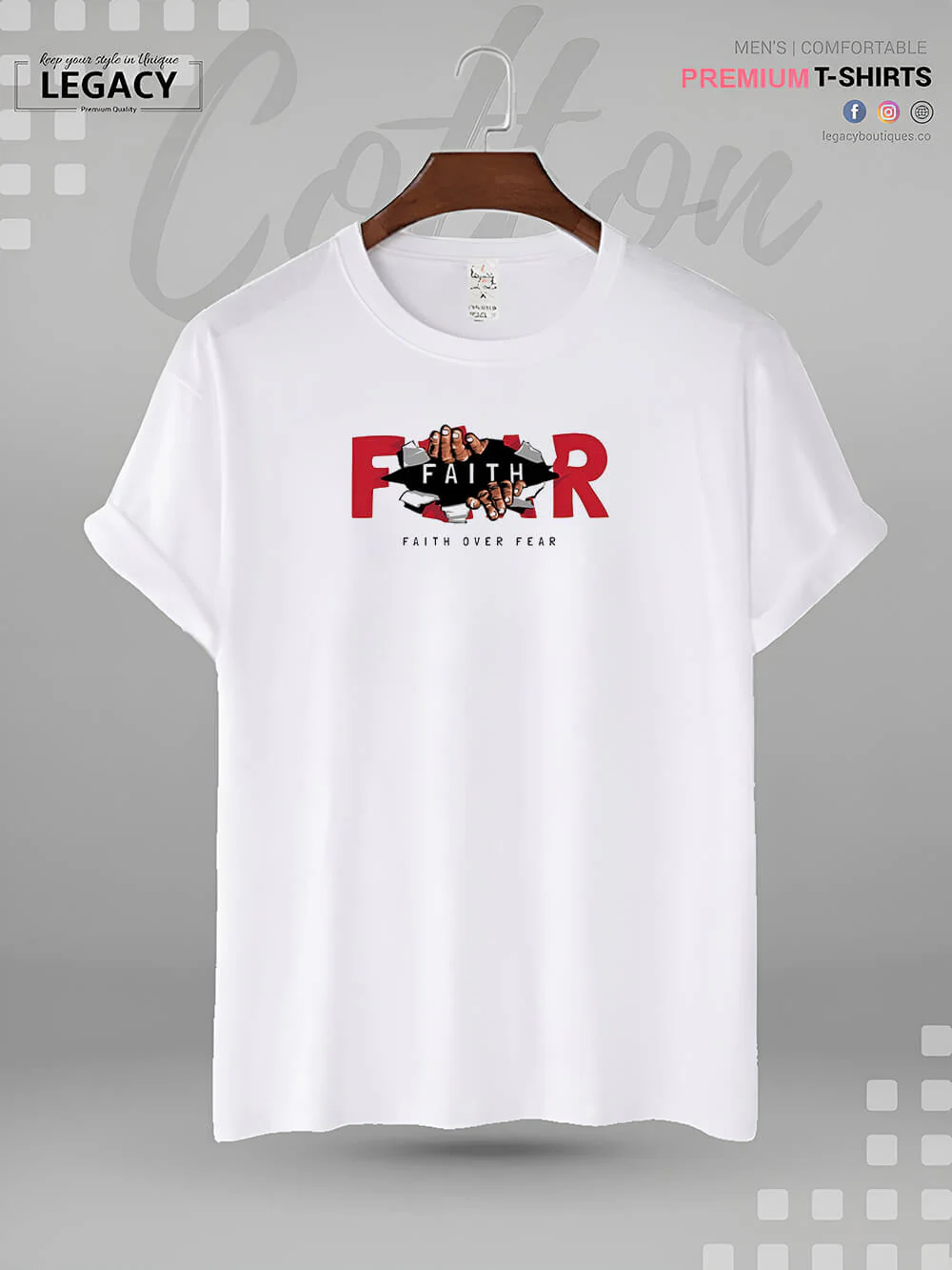 Faith Over Fair Good Quality Mens Tshirt In Lowest Price In BD