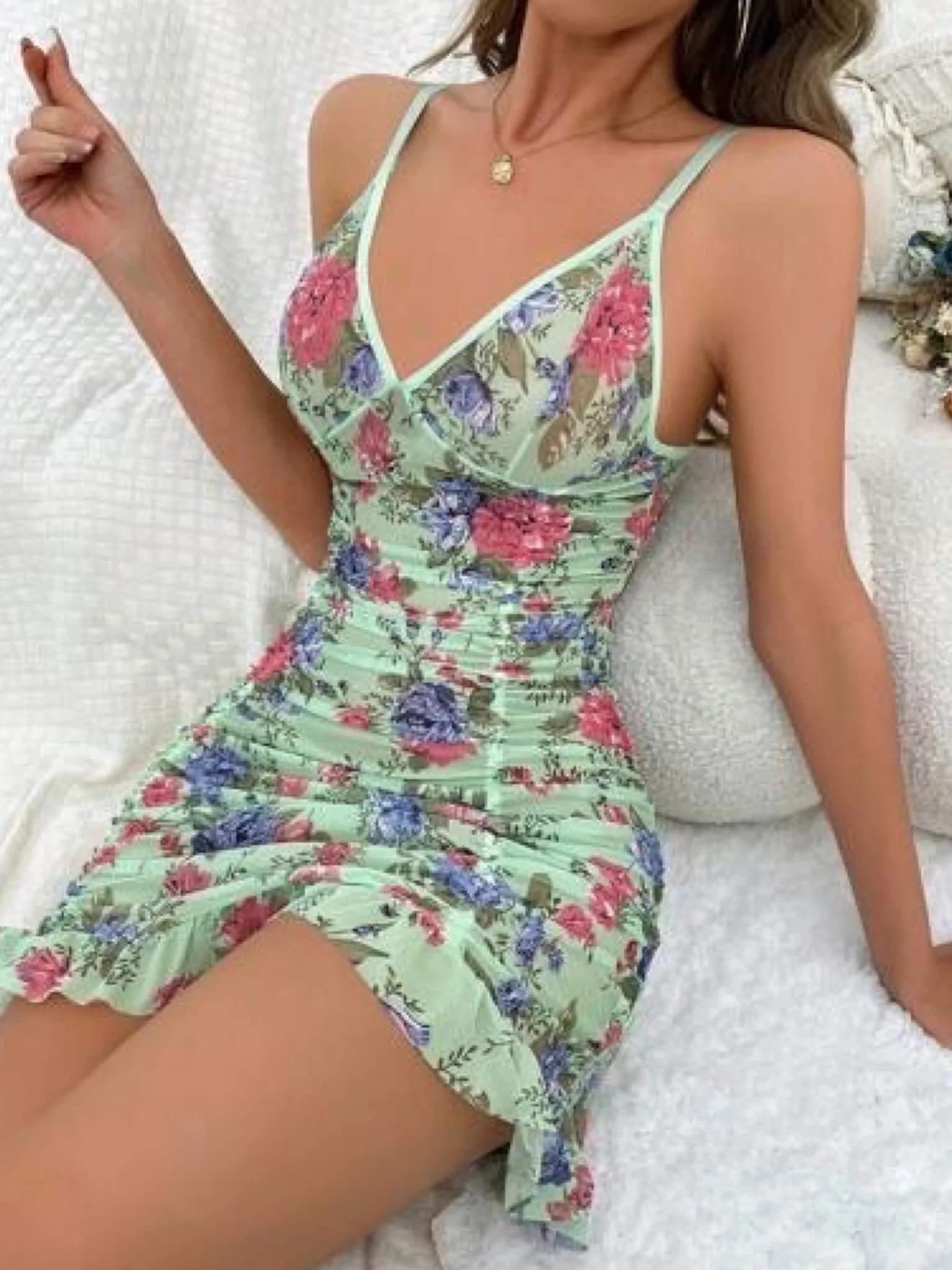 Floral Short Ladies Night Dress - Image 4