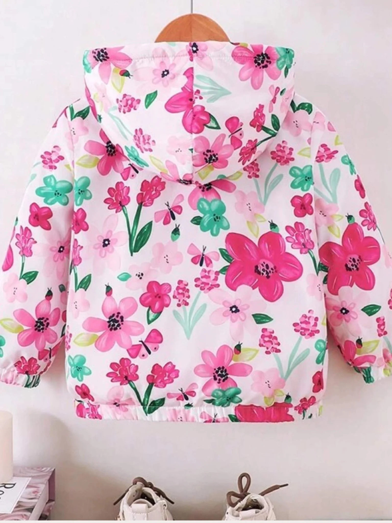 Flower Printed Kids Jacket Winter Wear - Image 2