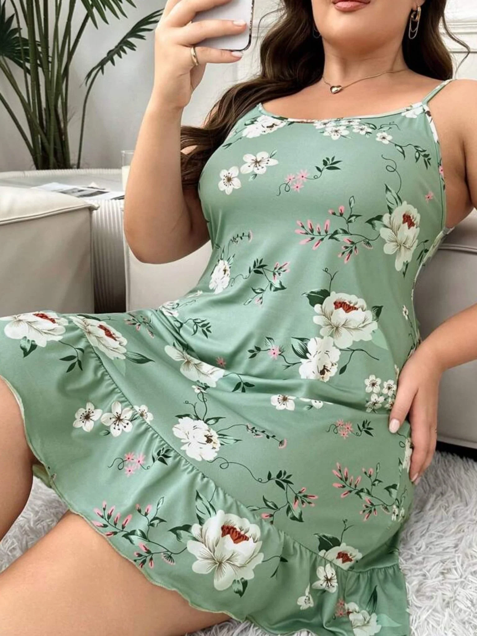Flower Printed Nighty - Image 3