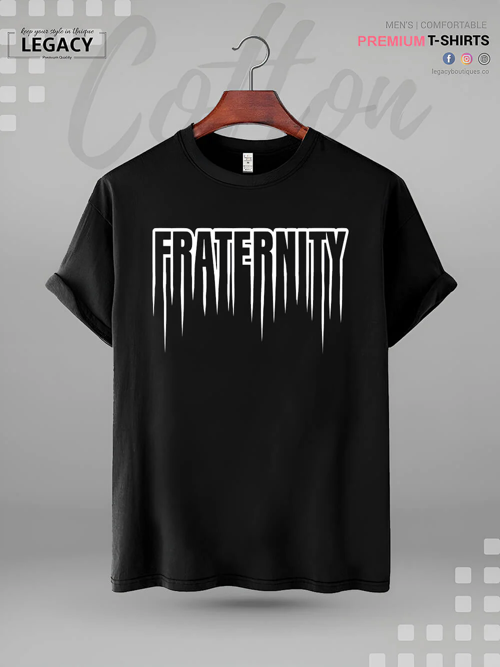 Fraternity Print High Quality Mens T shirt In Lowest Price In BD - Image 2