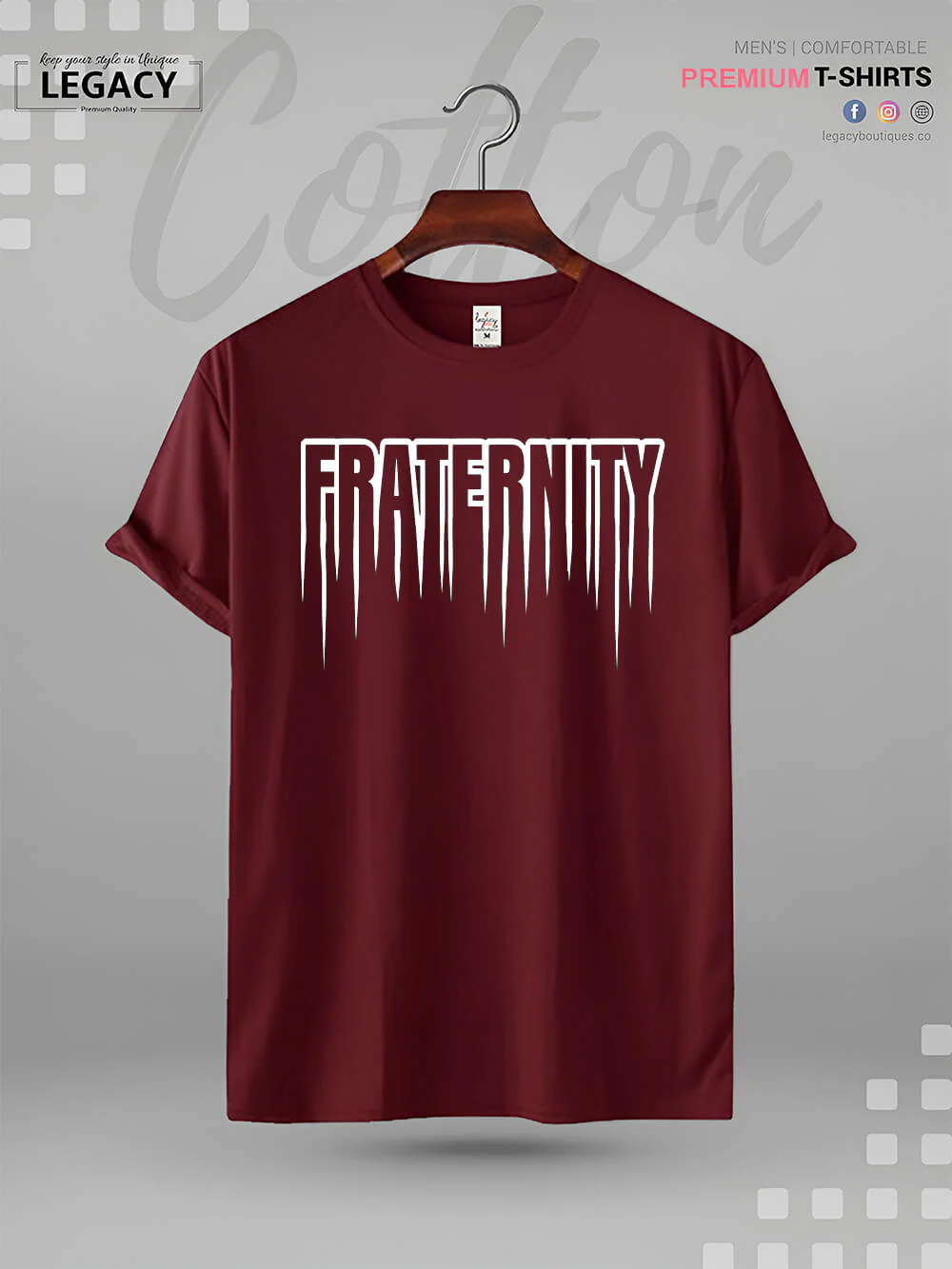 Fraternity Print High Quality Mens T shirt In Lowest Price In BD - Image 3