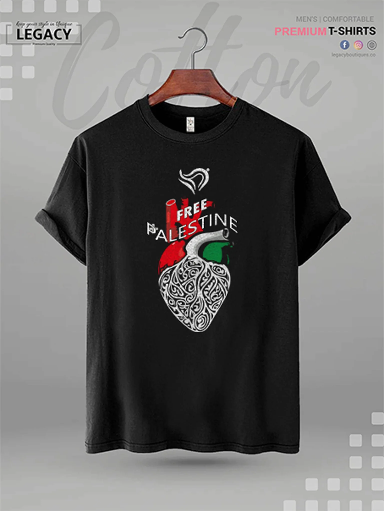 Free PS Palestine GAZA Good Quality Men's T-Shirt In Lowest Price