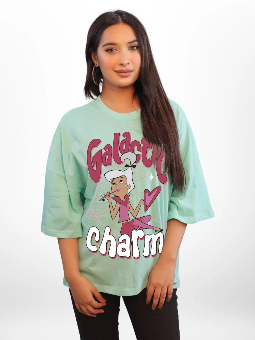 Galactic Charm Graphic Printed Womens Drop Shoulder T-shirt Legacy Boutiques Bangladesh - Image 8