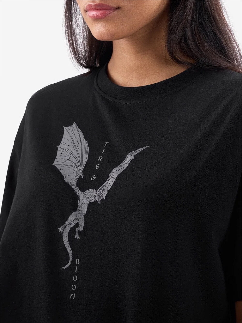 Game Of Thrones House Of Dragon Fire and Blood Printed Cheap Price High Quality Womens Drop Shoulder T shirt Legacy Boutiques Dhaka - Image 3