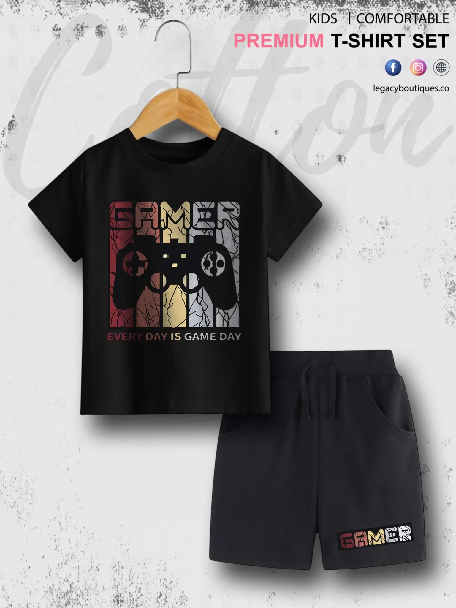 Gamer Kids Casual 6 Month To 6 Year Summer Time Babies T-shirt Set - Image 5