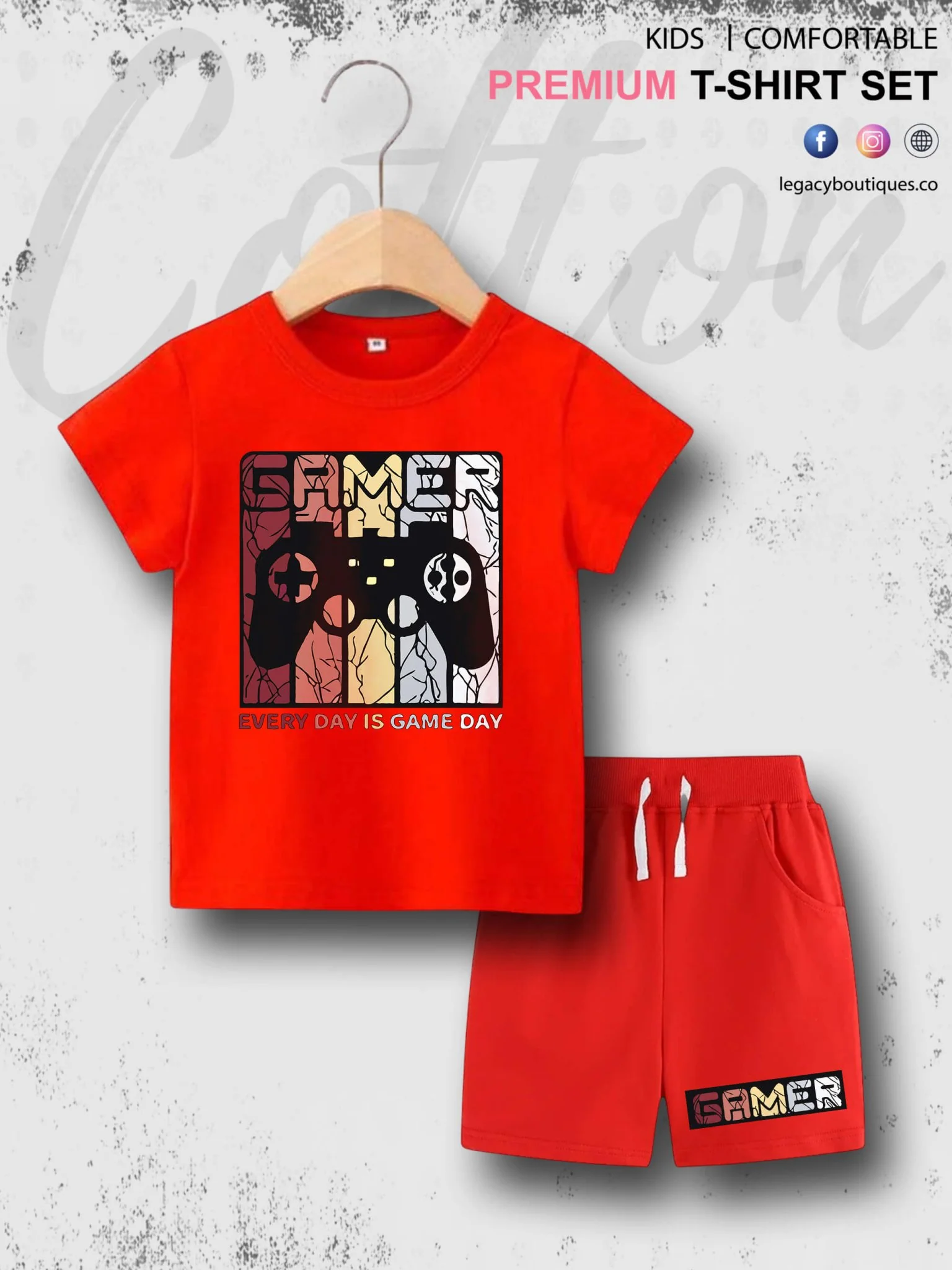 Gamer Kids Casual 6 Month To 6 Year Summer Time Babies T-shirt Set - Image 8
