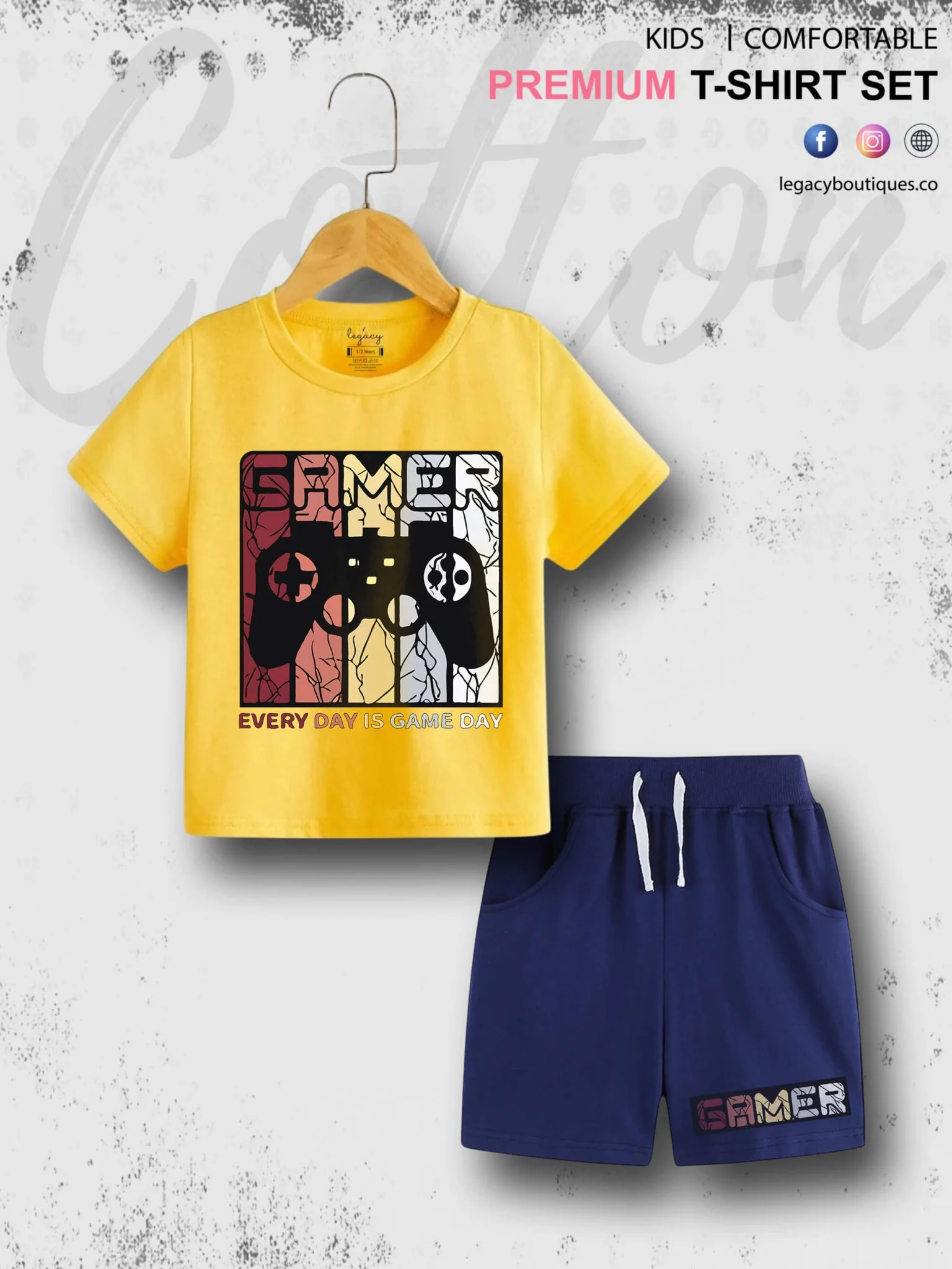 Gamer Kids Casual 6 Month To 6 Year Summer Time Babies T-shirt Set - Image 9