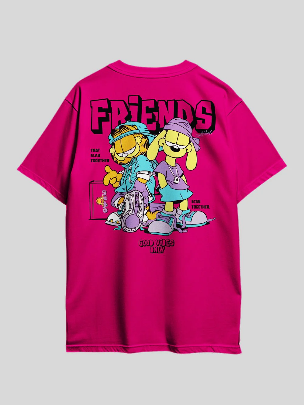 GARFIELD FRIENDS THAT SLAY TOGETHER STAY TOGETHER. GOOD VIBES ONLY Graphic Printed Drop Shoulder T-shirt Legacy Boutiques Bangladesh - Image 7