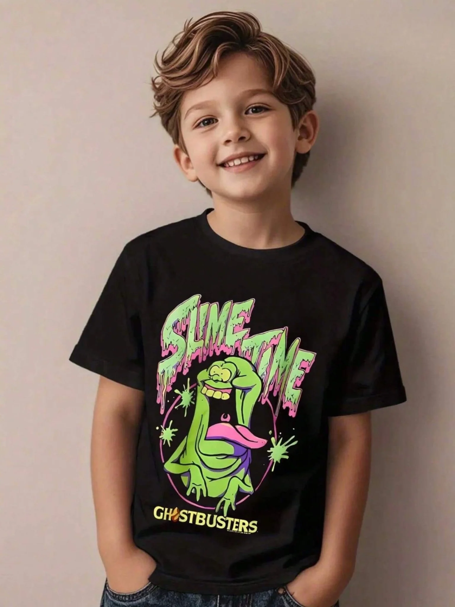 Ghostbusters Slime Ghost Printed 1 To 11 Year Kids Boys Casual T-Shirt In Cheapest Price Only In Dhaka