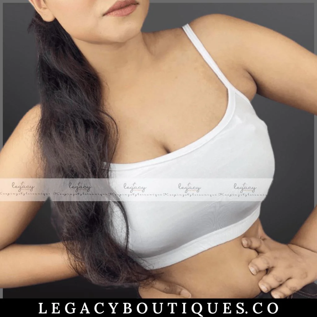 Girls Cotton Solid White Soft Bra Home Wear - Image 3