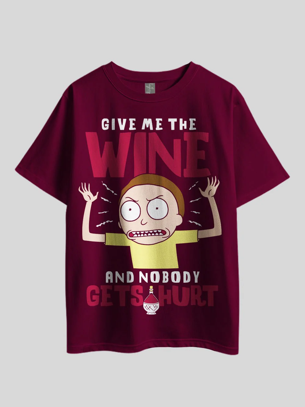 "GIVE ME THE WINE AND NOBODY GETS HURT: Rick and Morty Smith" Printed Drop Shoulder T-shirt Legacy Boutiques Dhaka - Image 2