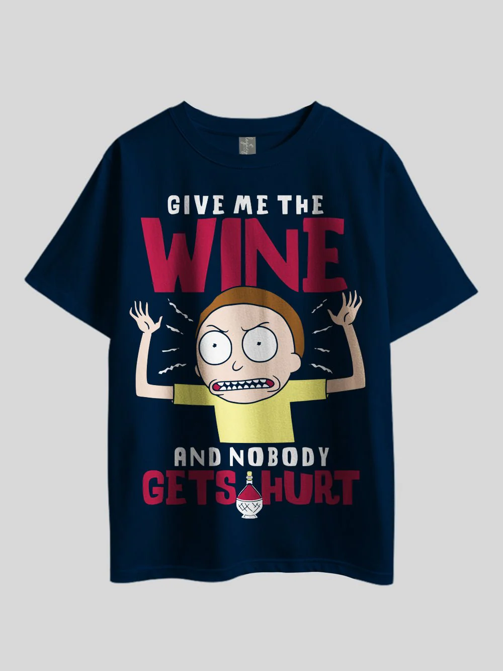 "GIVE ME THE WINE AND NOBODY GETS HURT: Rick and Morty Smith" Printed Drop Shoulder T-shirt Legacy Boutiques Dhaka - Image 3