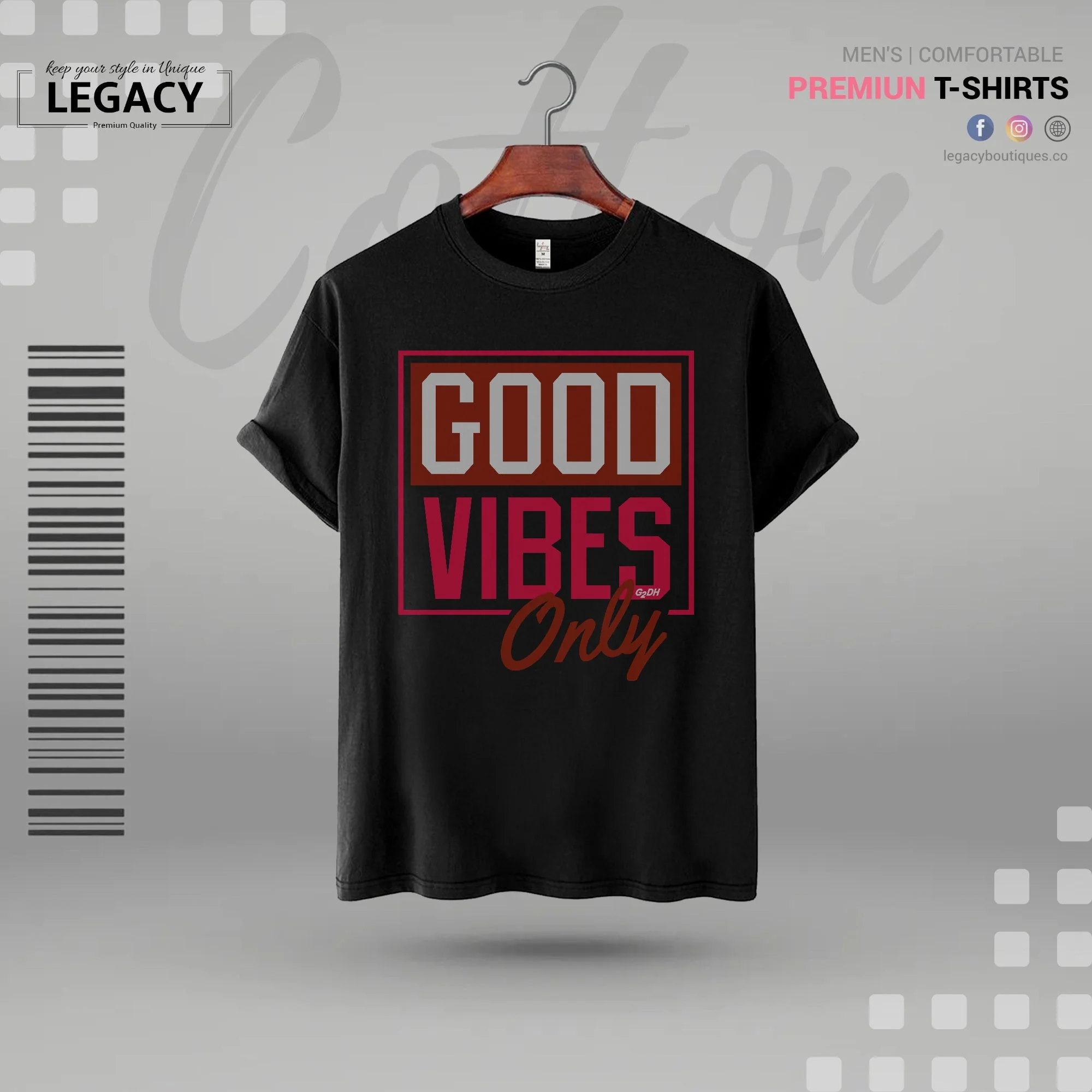 Good Vibes only Mens T Shirt For Man - Image 3