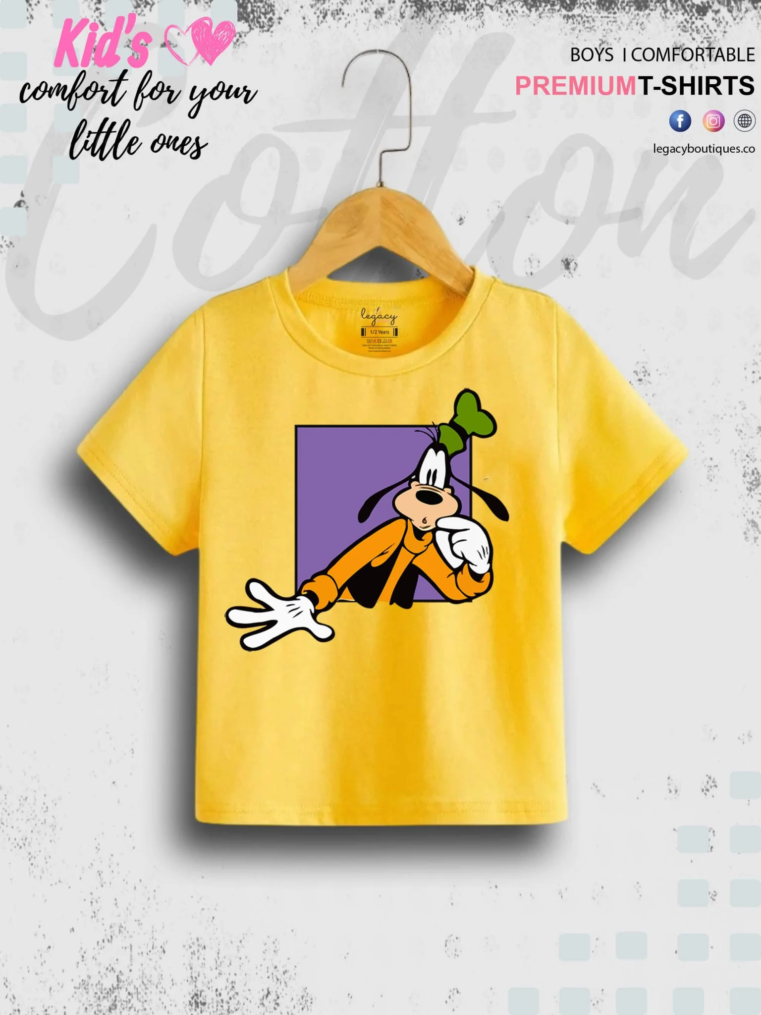Goofy Dog Print 1 To 11 Year Boys Summer Time T-Shirt In Cheapest Price Only In Dhaka - Image 3