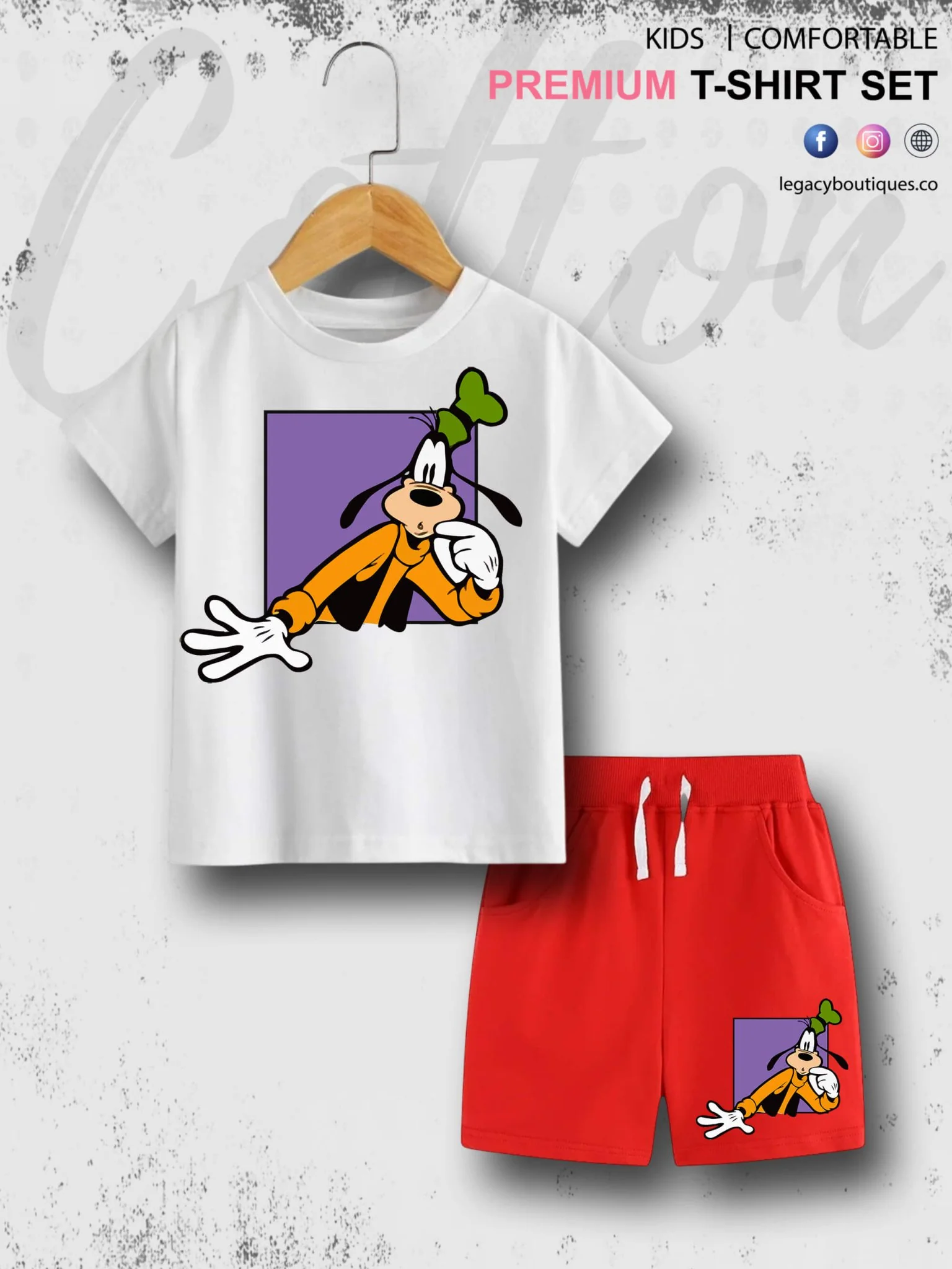 Goofy Dog Print 6 Month To 6 Year Babies T-shirt Set - Image 3