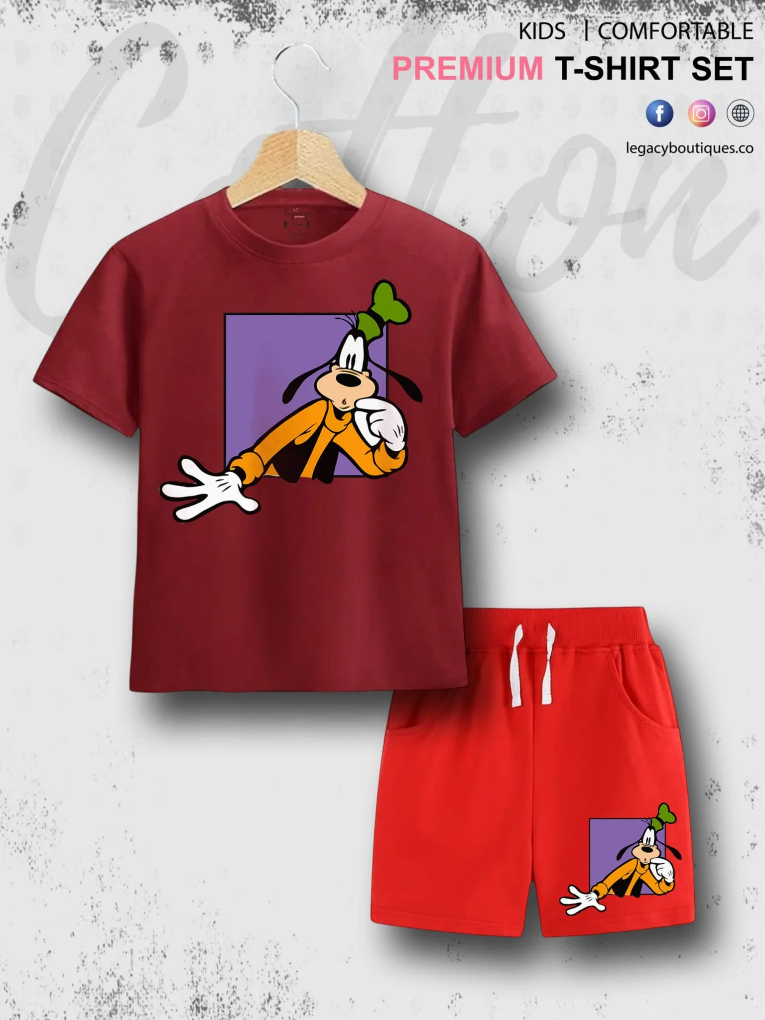 Goofy Dog Print 6 Month To 6 Year Babies T-shirt Set - Image 4