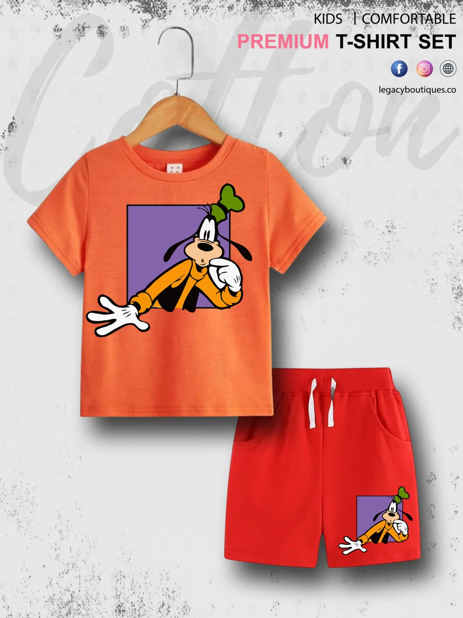 Goofy Dog Print 6 Month To 6 Year Babies T-shirt Set - Image 7