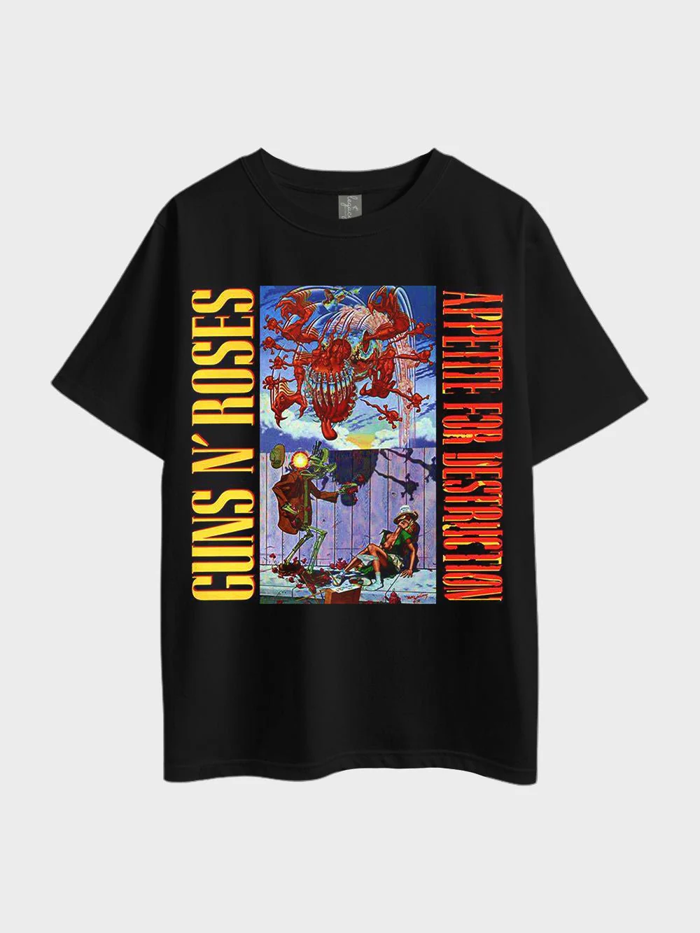 Guns N' Roses Appetite for Destruction Printed Metal Oversized Mens T-shirt Legacy Boutiques BD