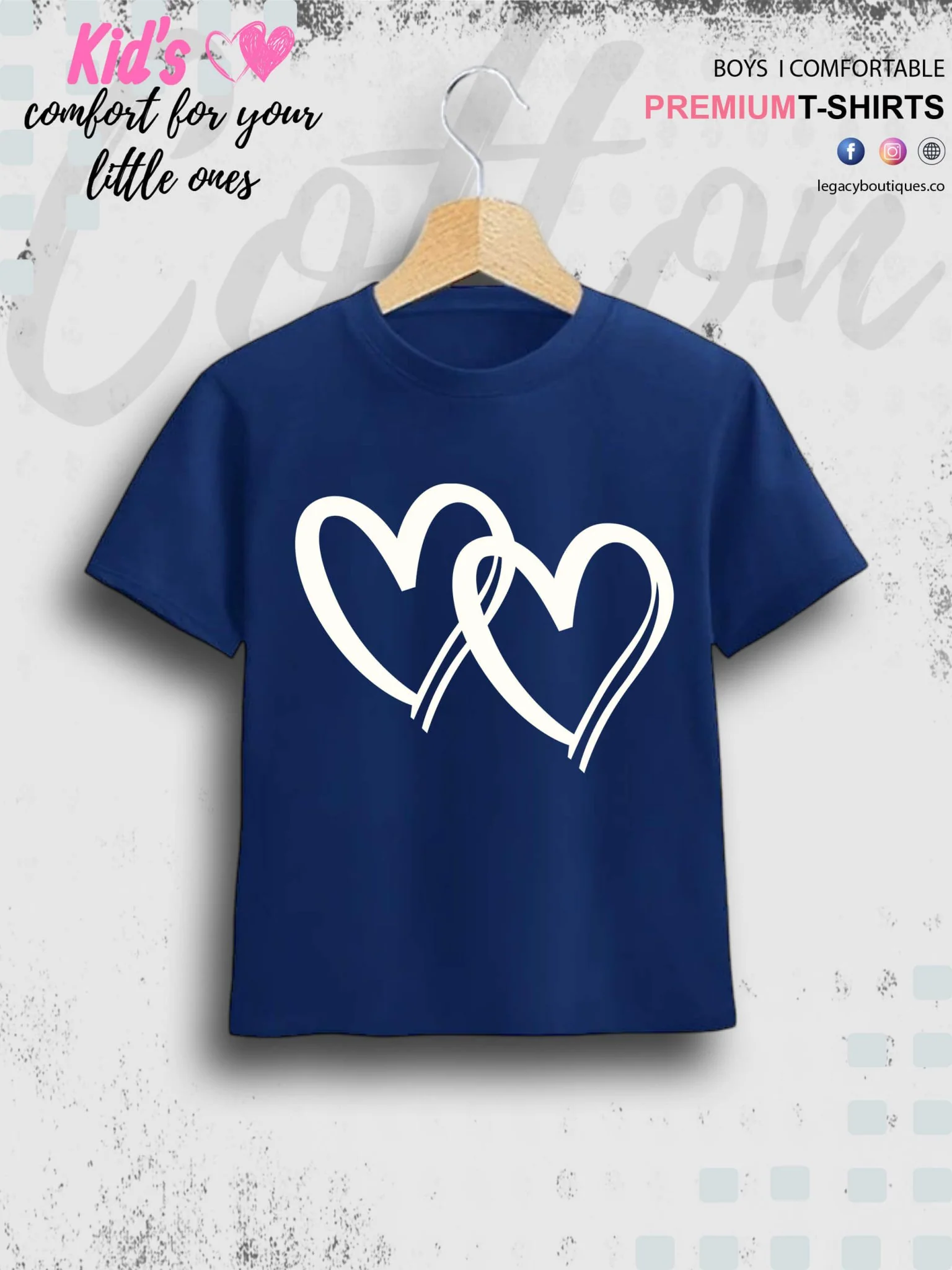 Hearts Printed Kids Girls T-Shirt In Best Price Best Quality Only In BD