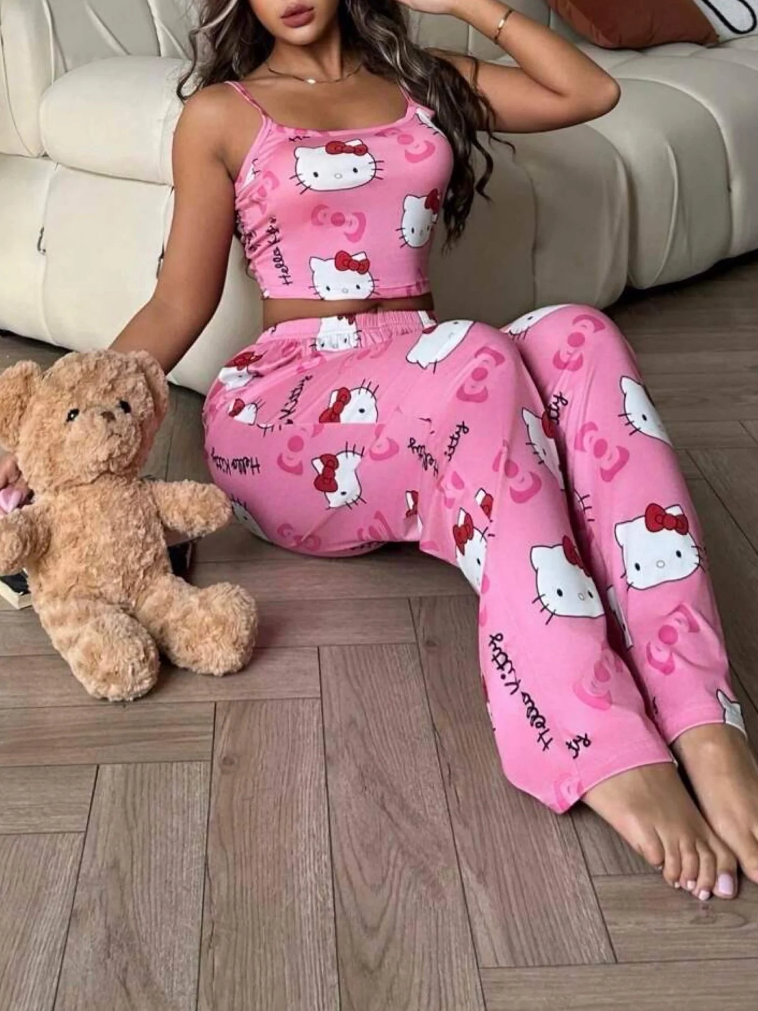 Hello Kitty Printed 2pis Nighty Set