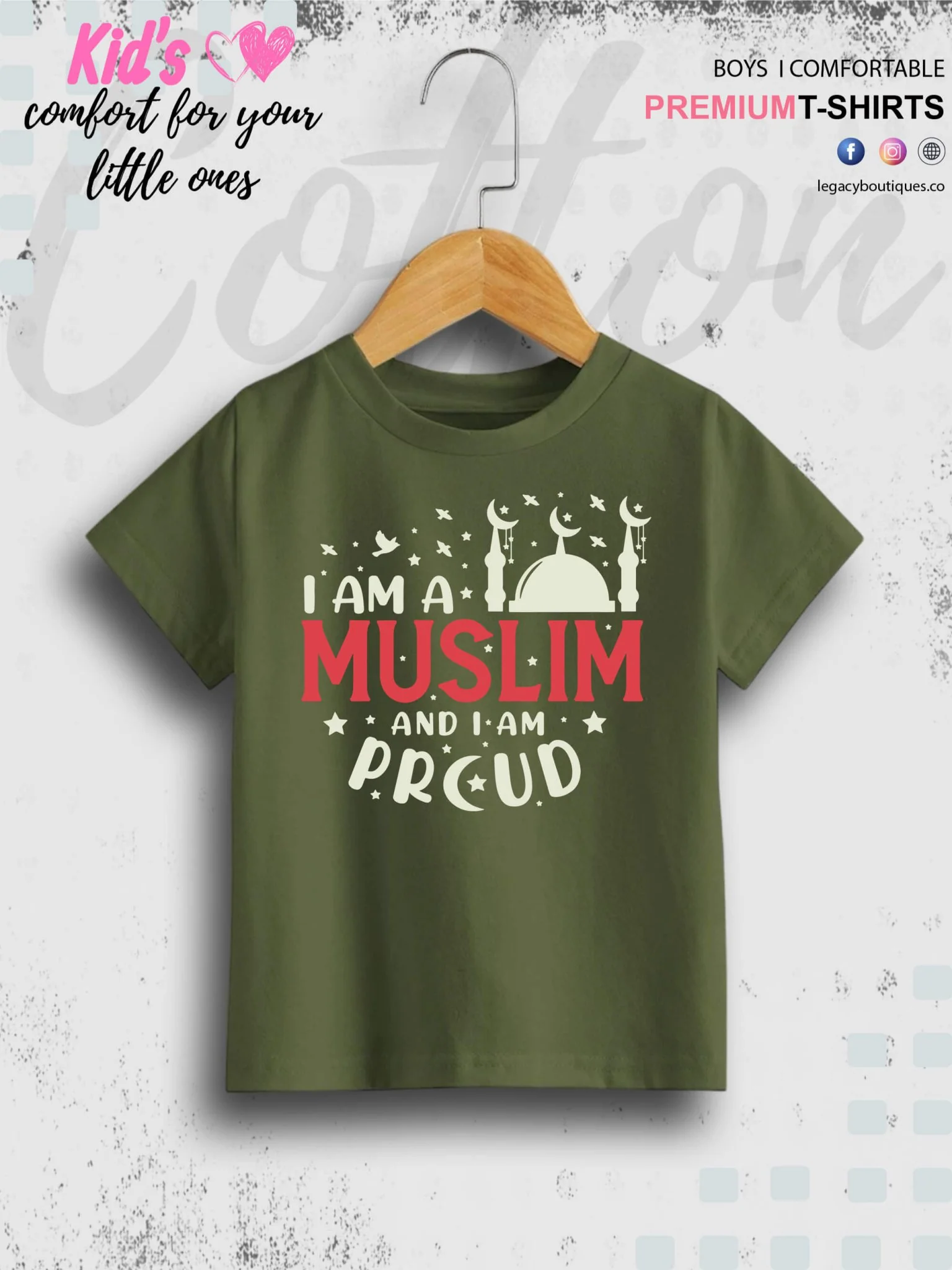 I Am A Muslim And I Am Proud Printed Casual 1 To 11 Years Kids Babies Islamic T-Shirt In Lowest Price Only In Dhaka - Image 3