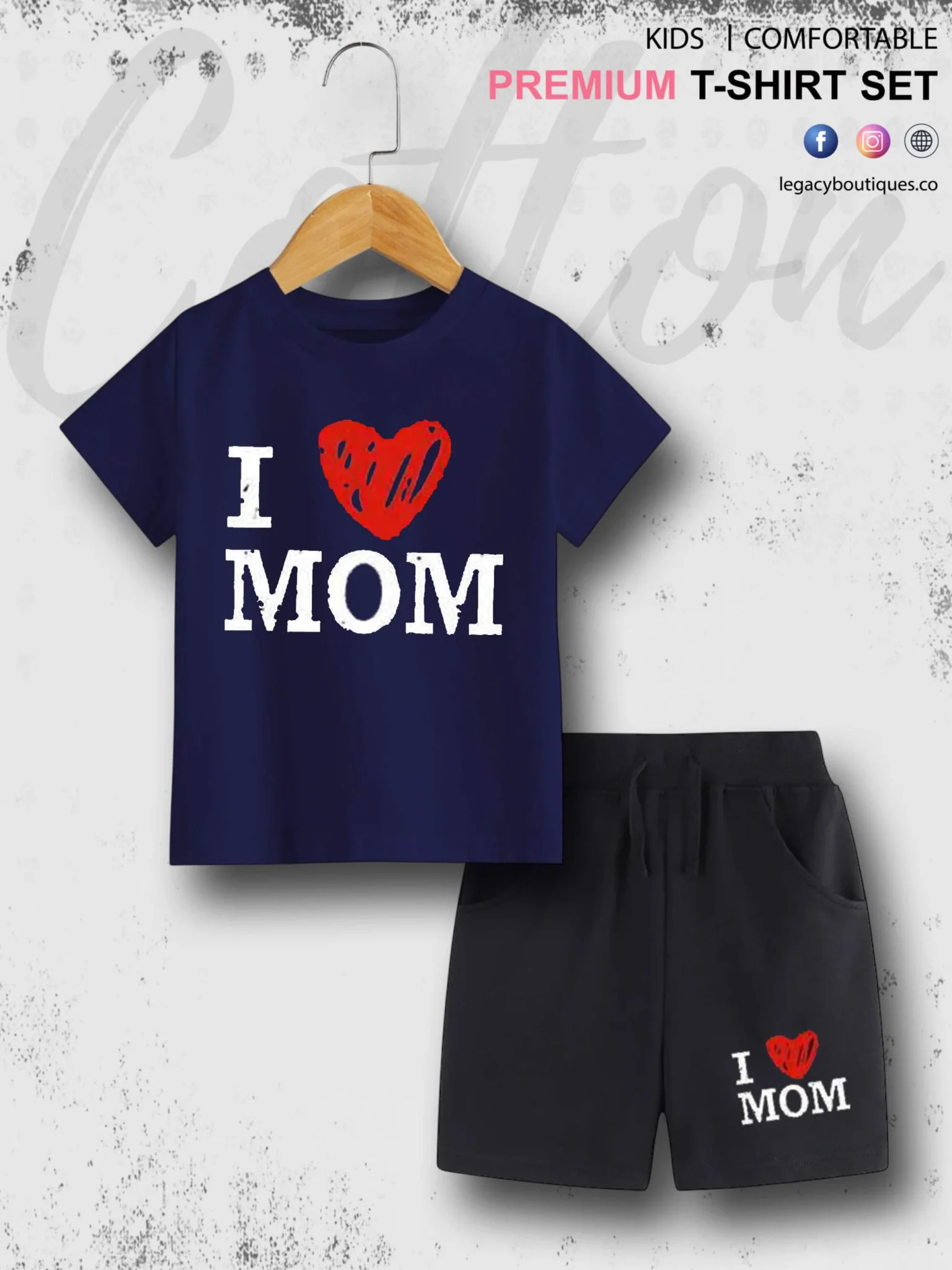I Love Mom 6 Month To 6 Year Kids Summer Time T-shirt Set