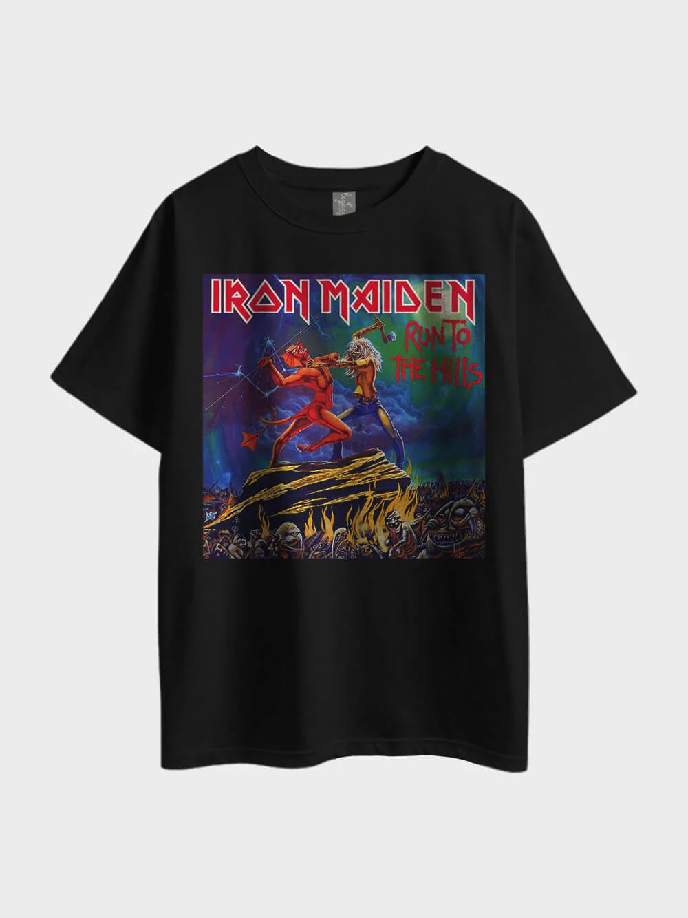 Iron Maiden Run To The Hills Heavy Metal Oversized Mens Premium Quality Tee At Legacy Boutiques Bangladesh