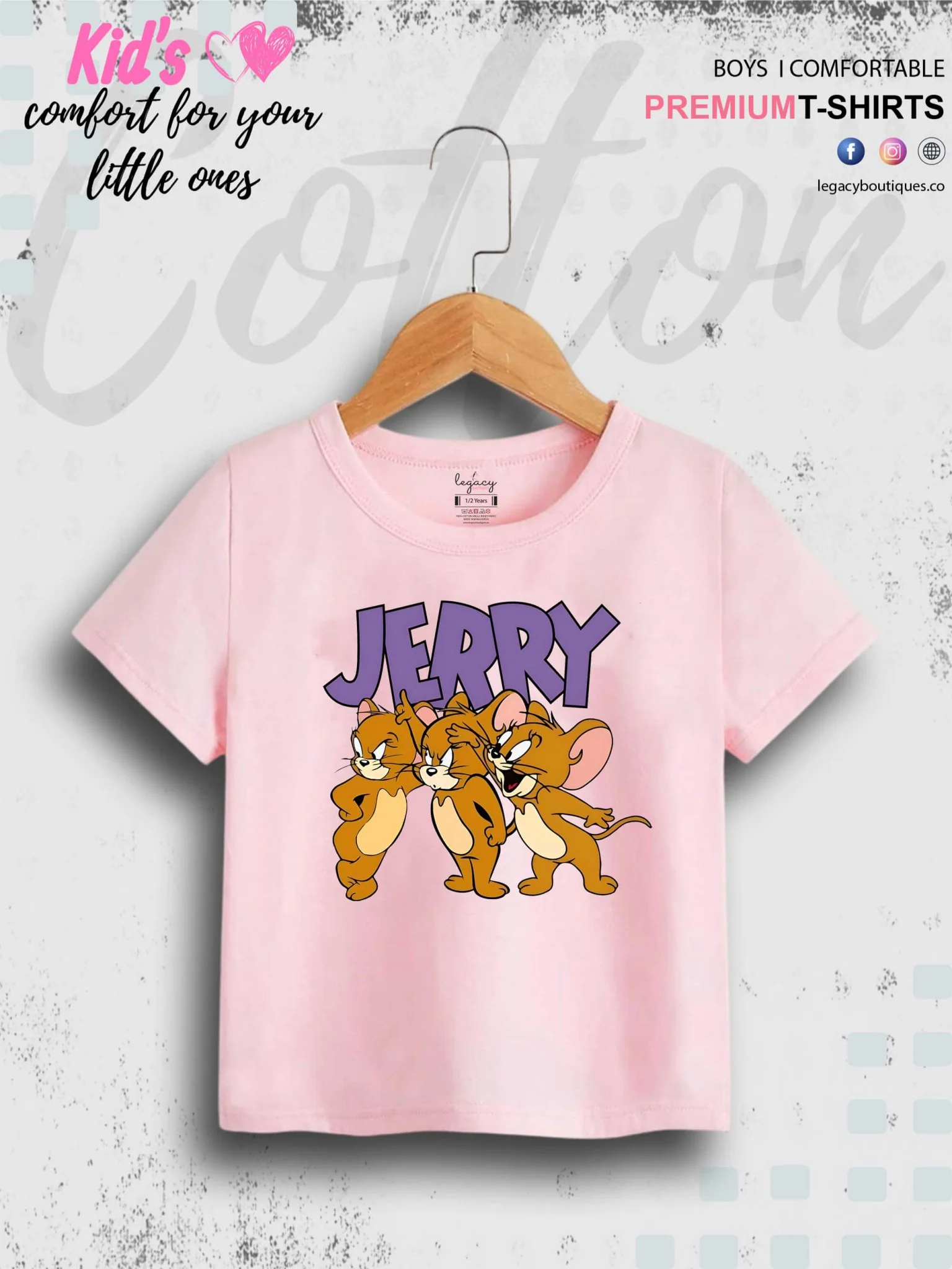 Jerry Printed Premium Quality T-Shirt For Baby Girls In Cheapest Price Only In BD - Image 3
