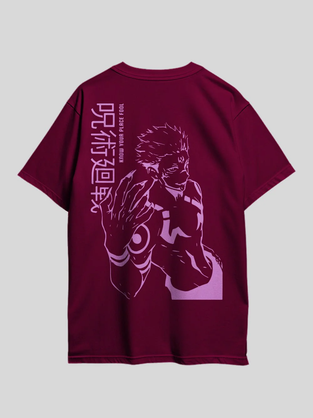 JUJUTSU KAISEN KNOW YOUR PLACE FOOL Anime Theme Graphic Printed Drop Shoulder T-shirt Legacy Boutiques Dhaka - Image 2