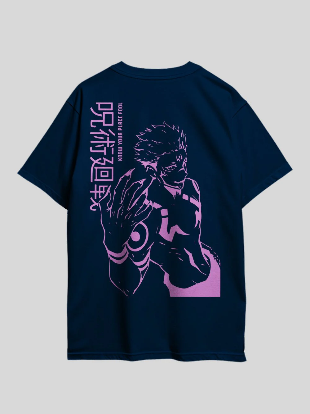 JUJUTSU KAISEN KNOW YOUR PLACE FOOL Anime Theme Graphic Printed Drop Shoulder T-shirt Legacy Boutiques Dhaka - Image 3