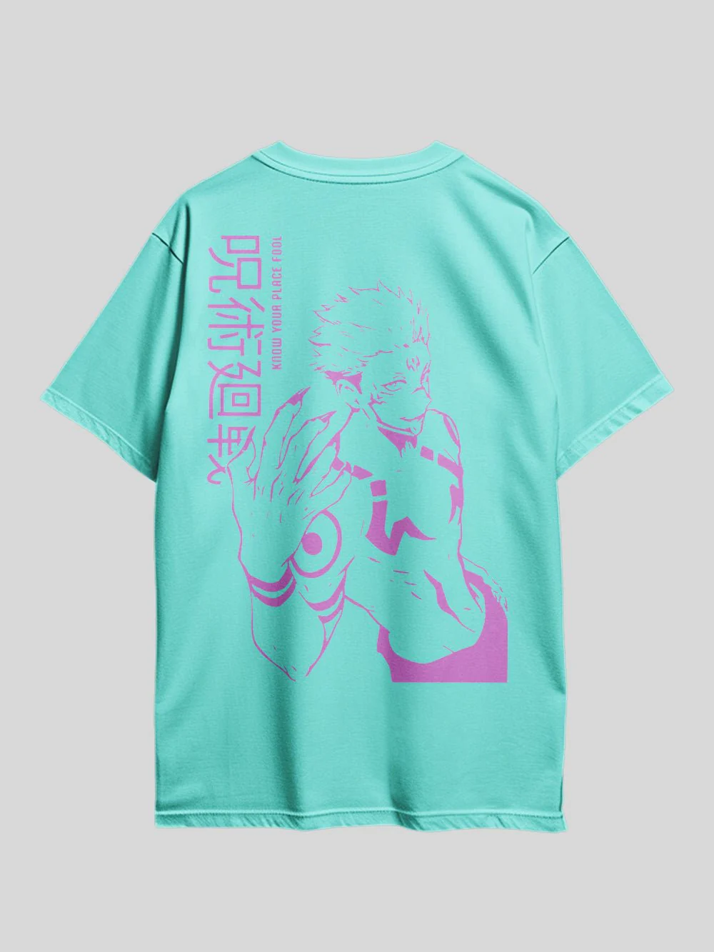 JUJUTSU KAISEN KNOW YOUR PLACE FOOL Anime Theme Graphic Printed Drop Shoulder T-shirt Legacy Boutiques Dhaka - Image 5