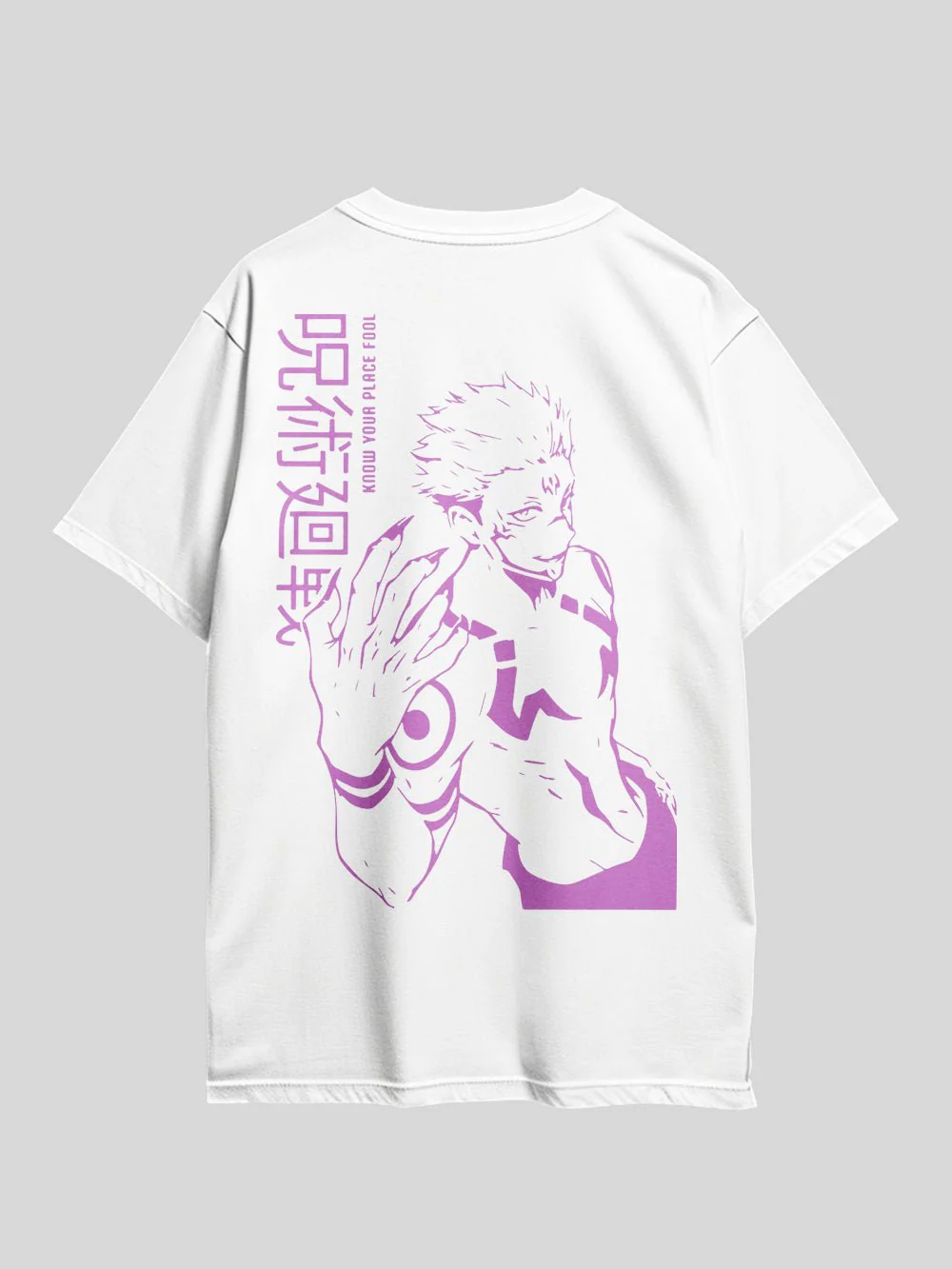 JUJUTSU KAISEN KNOW YOUR PLACE FOOL Anime Theme Graphic Printed Drop Shoulder T-shirt Legacy Boutiques Dhaka - Image 6