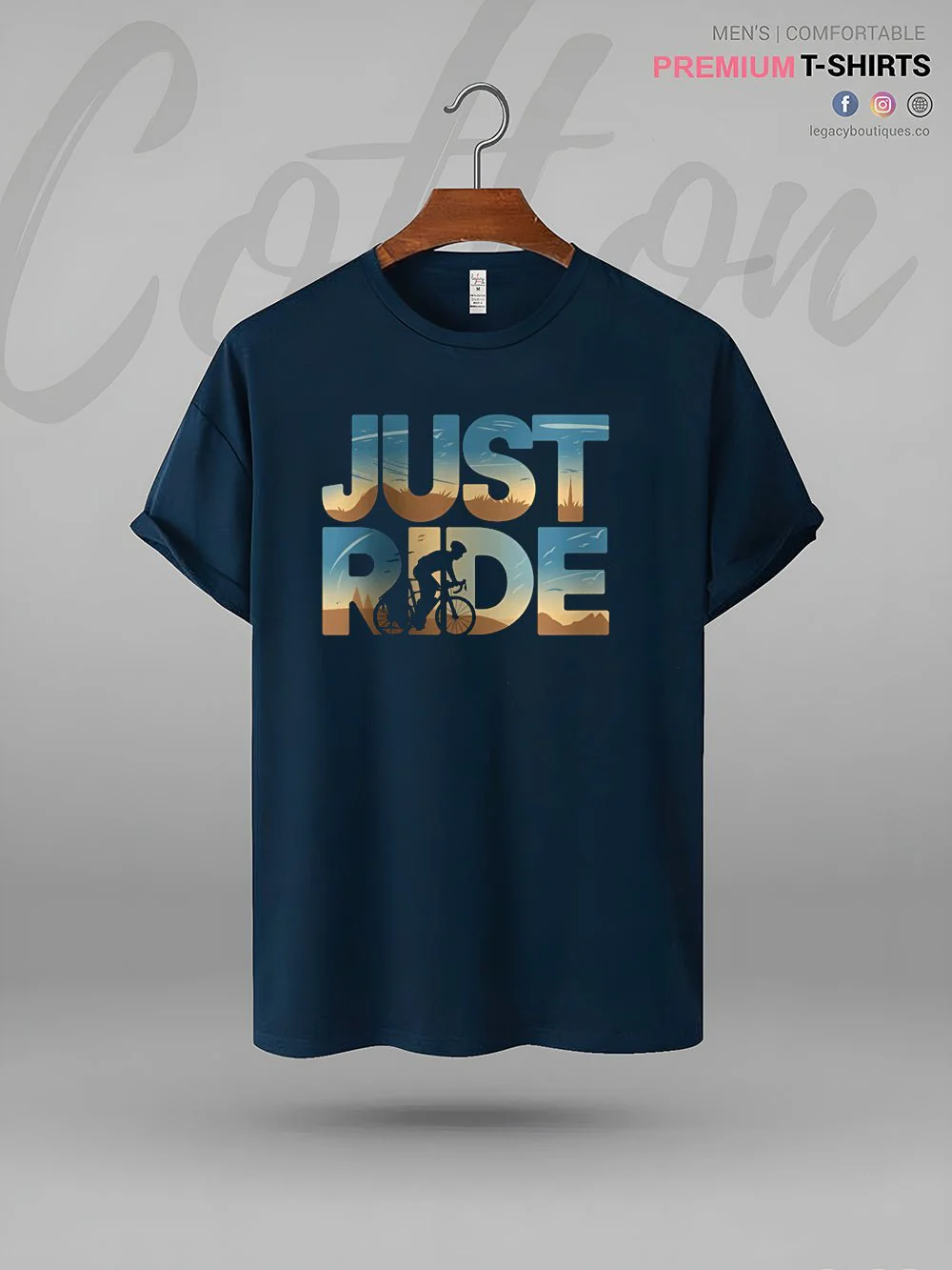 JUST RIDE Print Men's High Quality T-Shirt In Resonable Price - Image 2