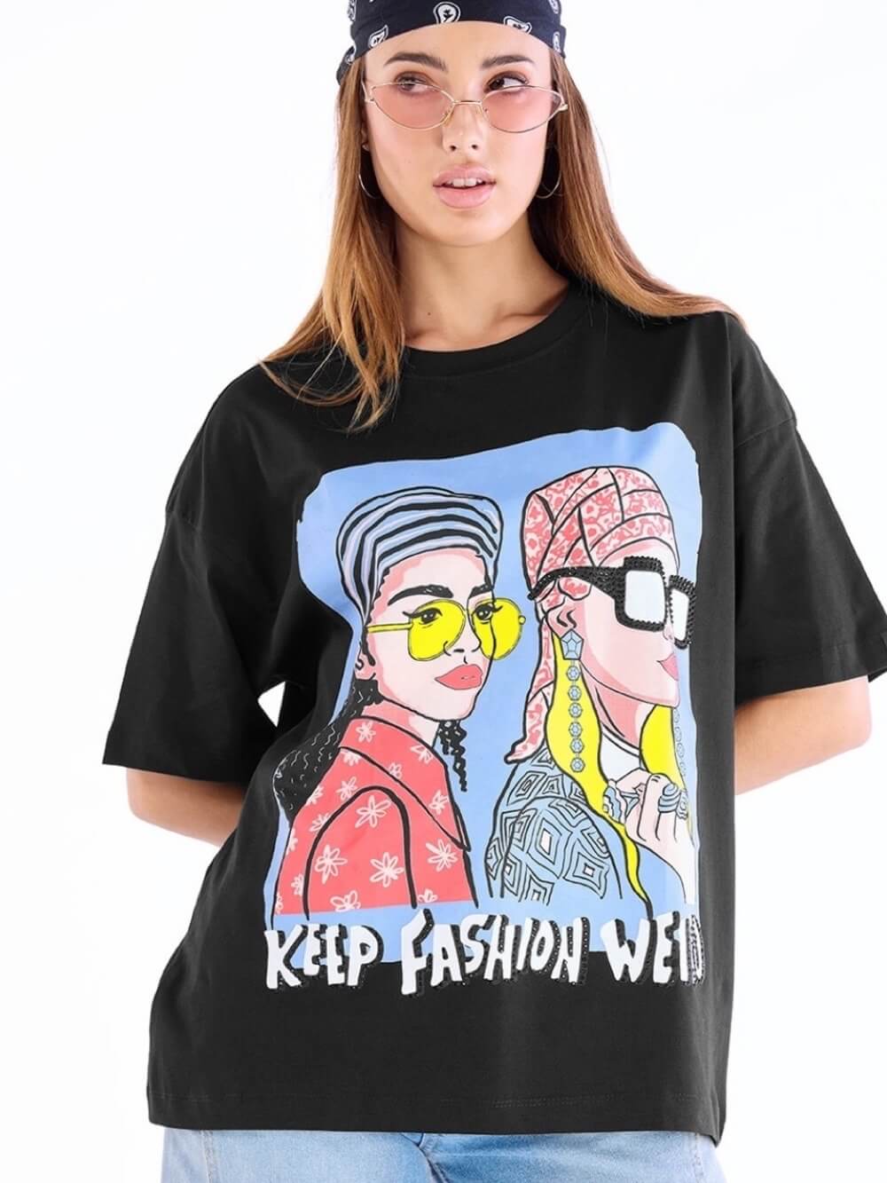 Keep Fashion Weird Printed High Quality Womens Drop Shoulder Tee Legacy Boutiques Dhaka - Image 4